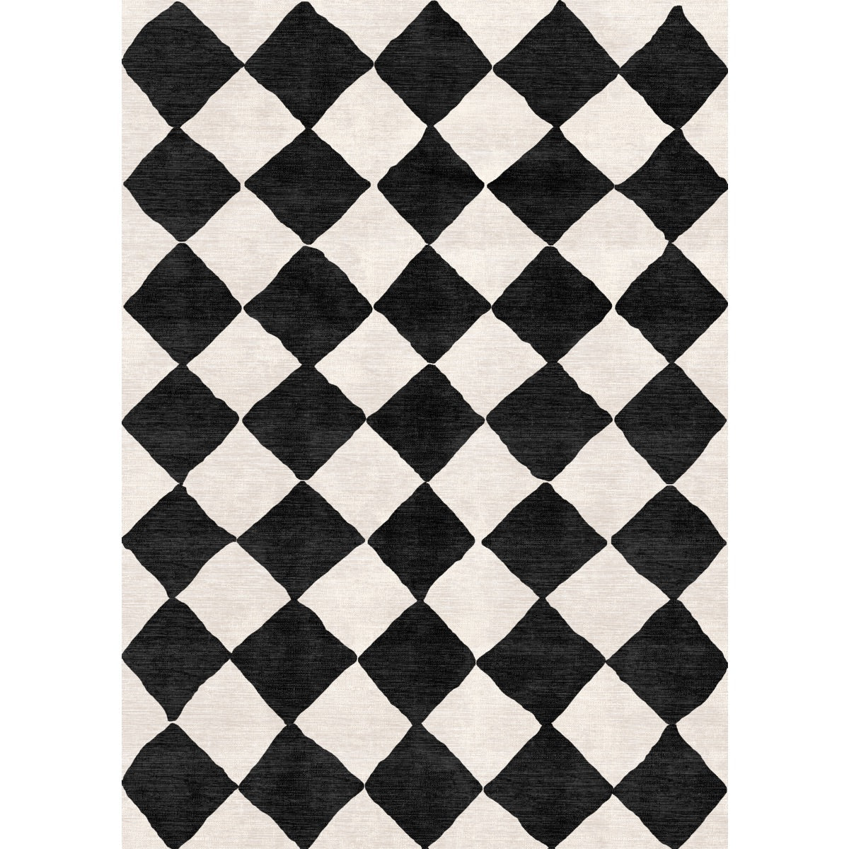 Tapis Trestres Noir & Ivoire | Motif Marocain à Carreaux - Les Trouvailles de JustinerugsartiplantoMachine Washable2.5'x7'