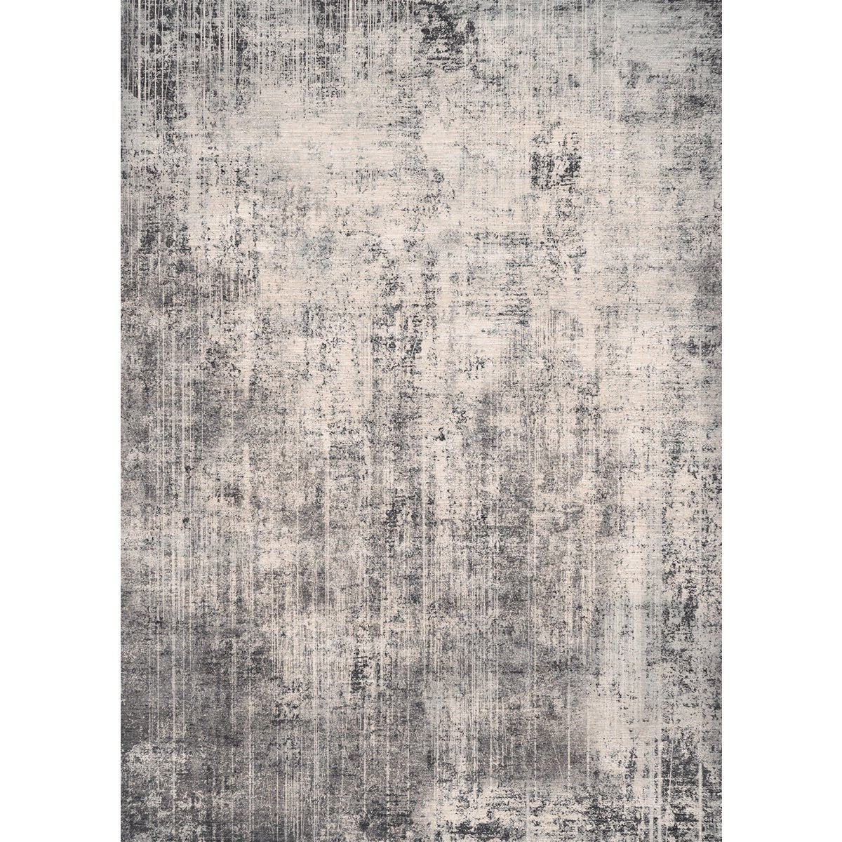 Tapis Willow Gris Foncé & Blanc | Motif Abstrait - Les Trouvailles de JustinerugsartiplantoMachine Washable5'x7'