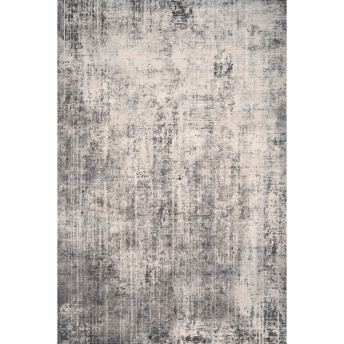 Tapis Willow Gris Foncé & Blanc | Motif Abstrait - Les Trouvailles de JustinerugsartiplantoMachine Washable6'x9'