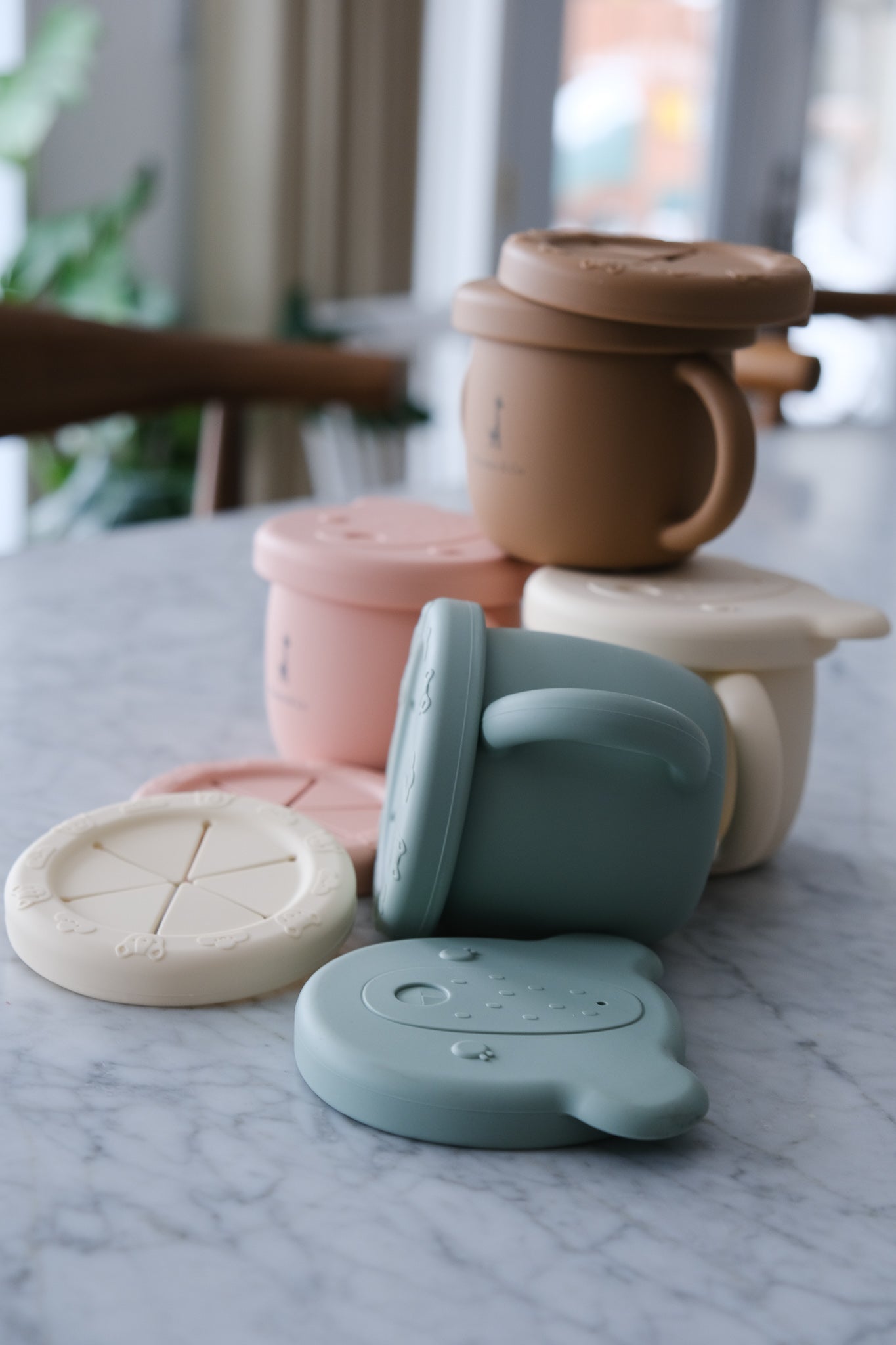 Tasse d'apprentissage 2 en 1 pour collation et liquide - Les Trouvailles de JustineMicassoandcoBleu océan