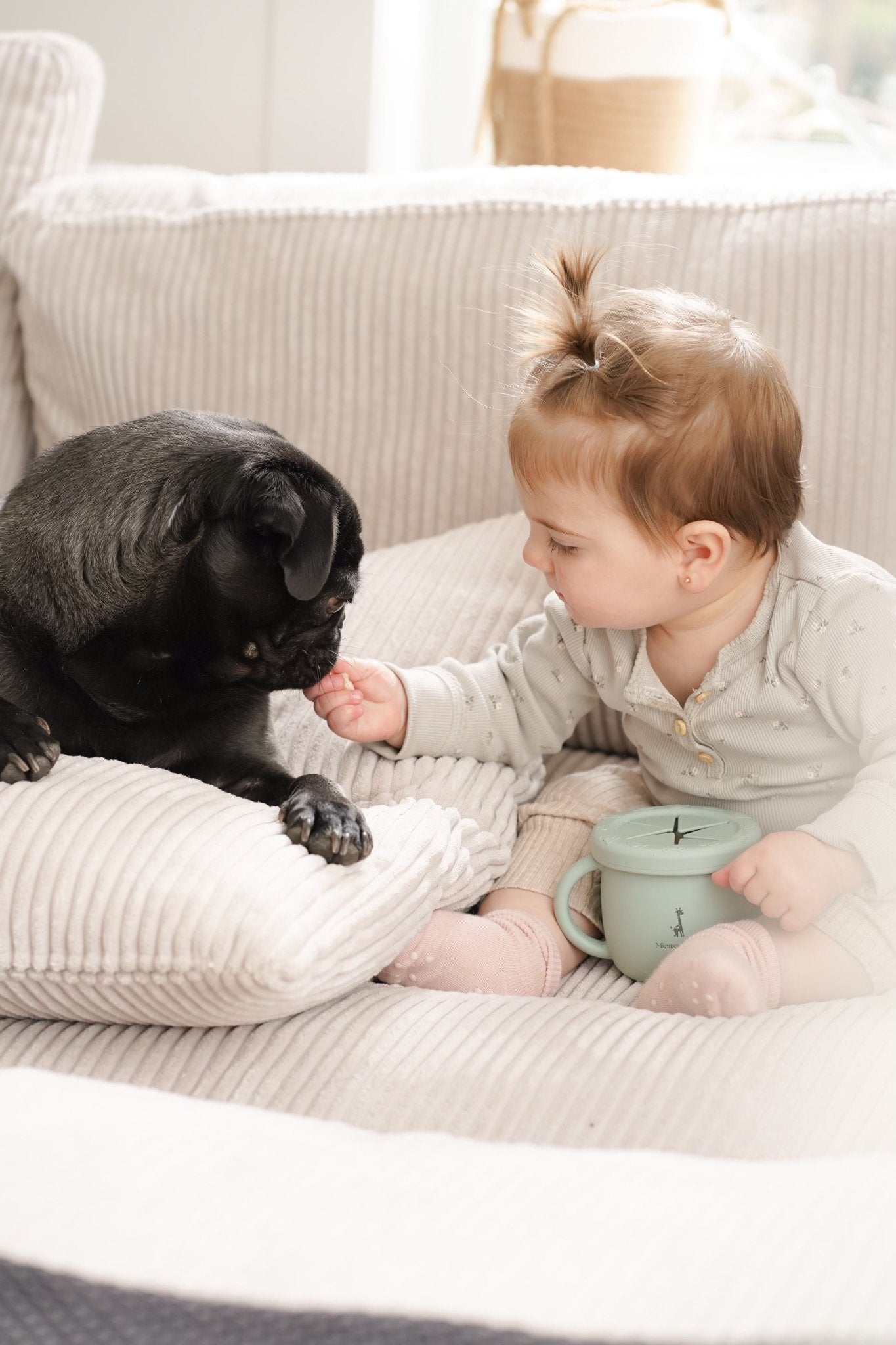 Tasse d'apprentissage 2 en 1 pour collation et liquide - Les Trouvailles de JustineMicassoandcoBleu océan