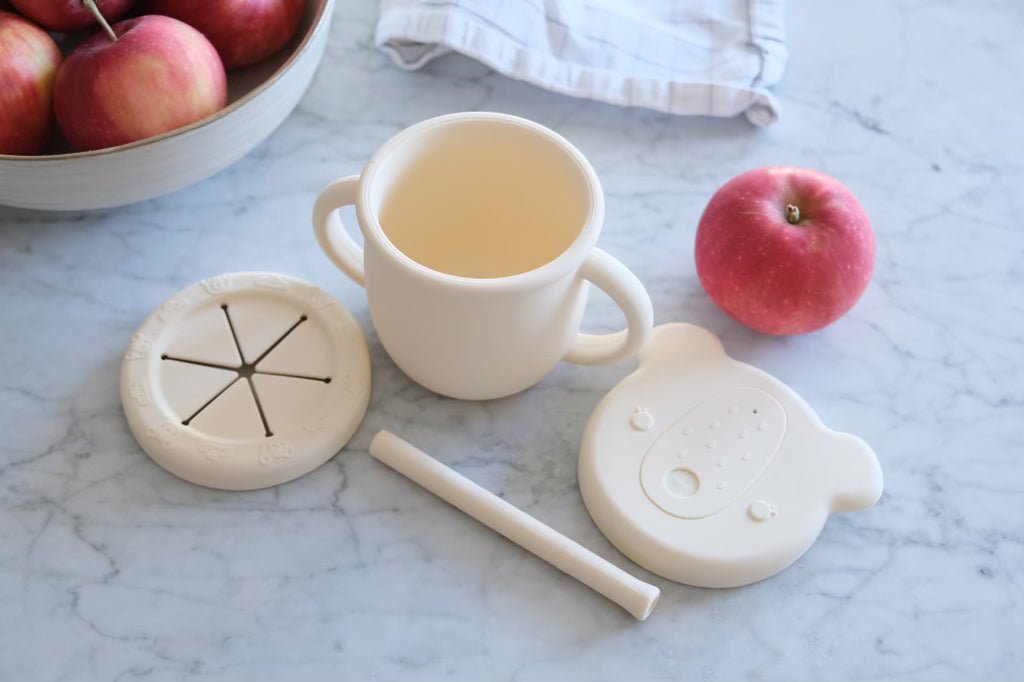 Tasse d'apprentissage 2 en 1 pour collation et liquide - Les Trouvailles de JustineMicassoandcoBleu océan