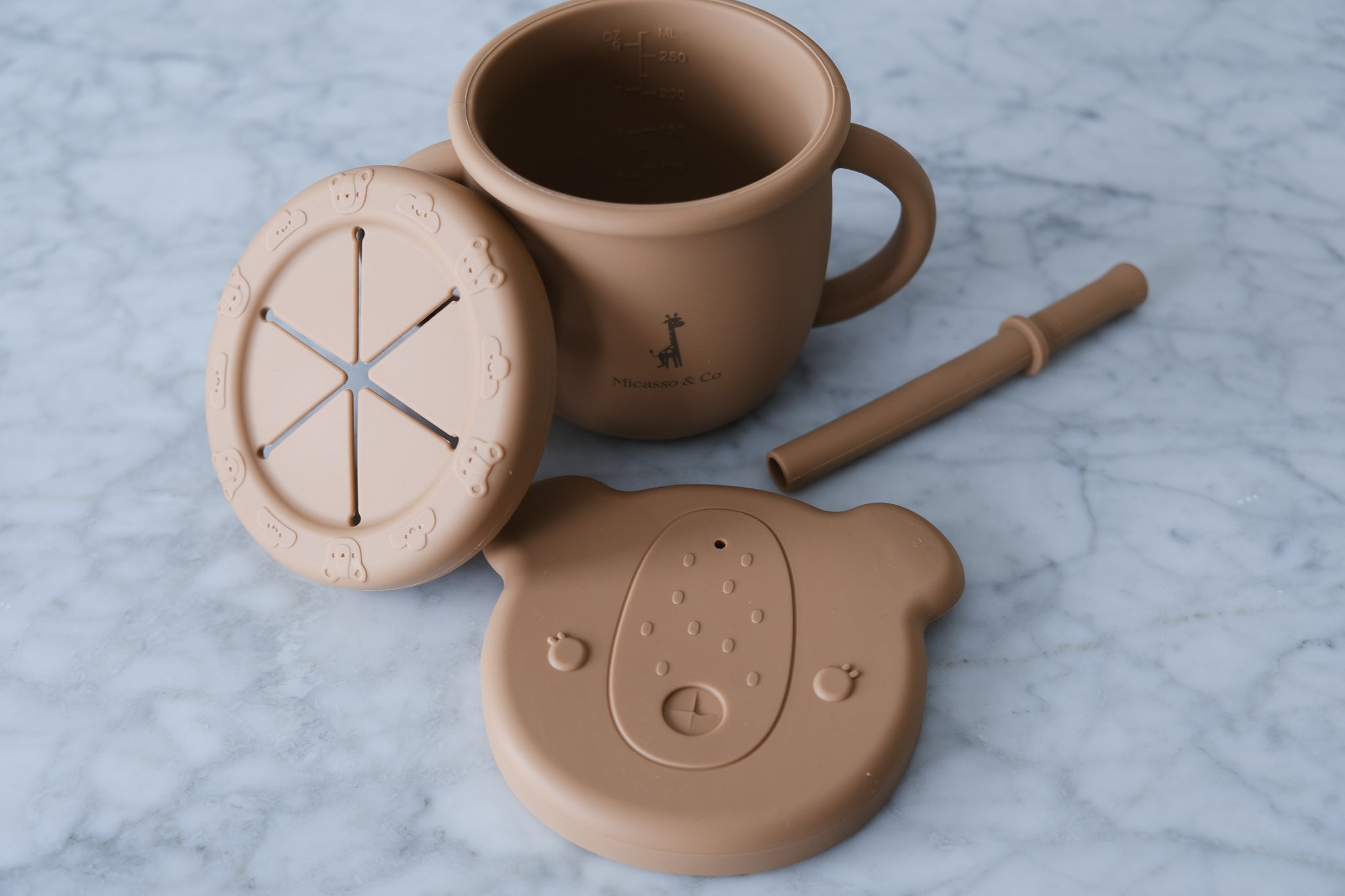 Tasse d'apprentissage 2 en 1 pour collation et liquide - Les Trouvailles de JustineMicassoandcoVieux rose