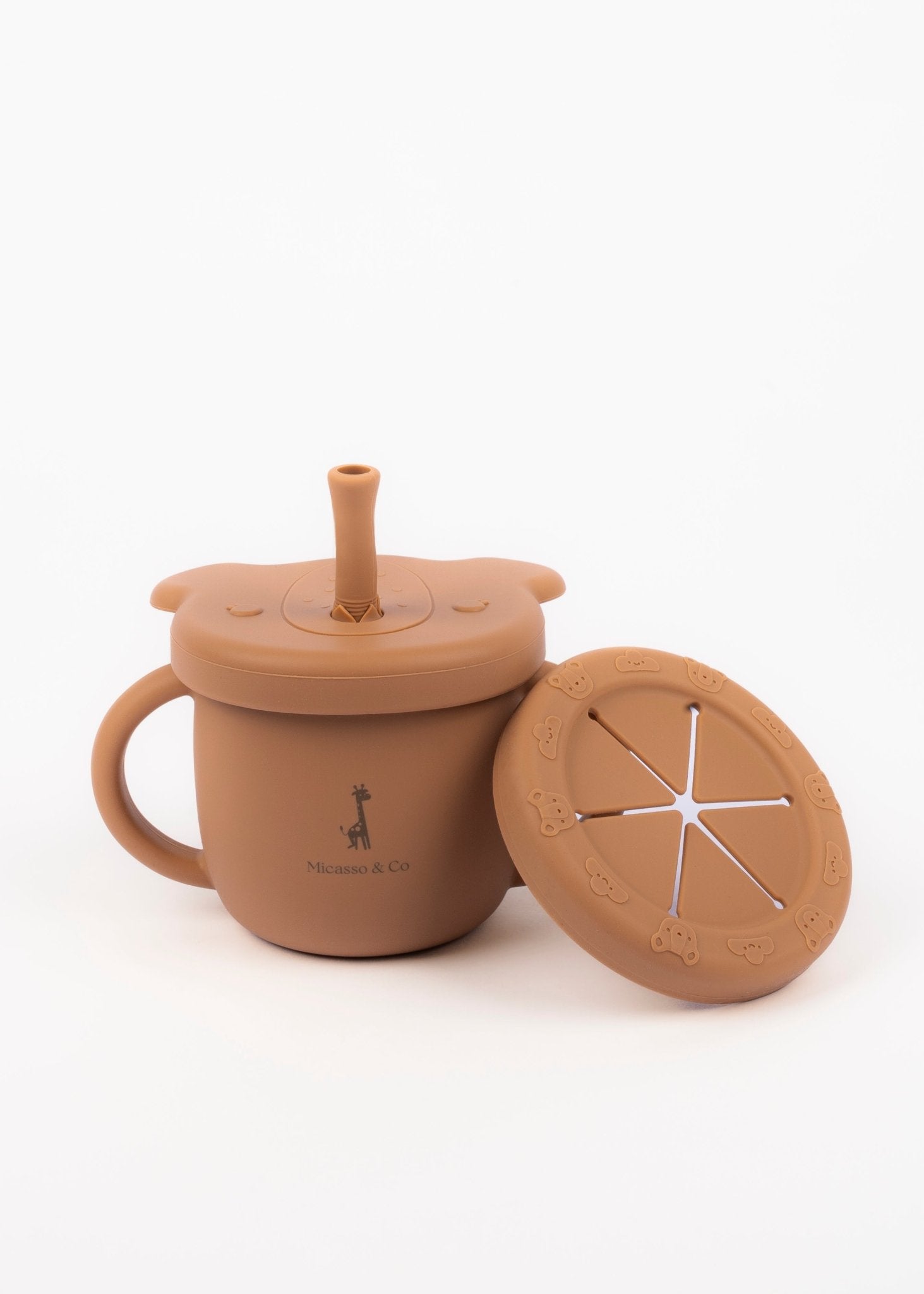 Tasse d'apprentissage 2 en 1 pour collation et liquide - Les Trouvailles de JustineMicassoandcoVieux rose