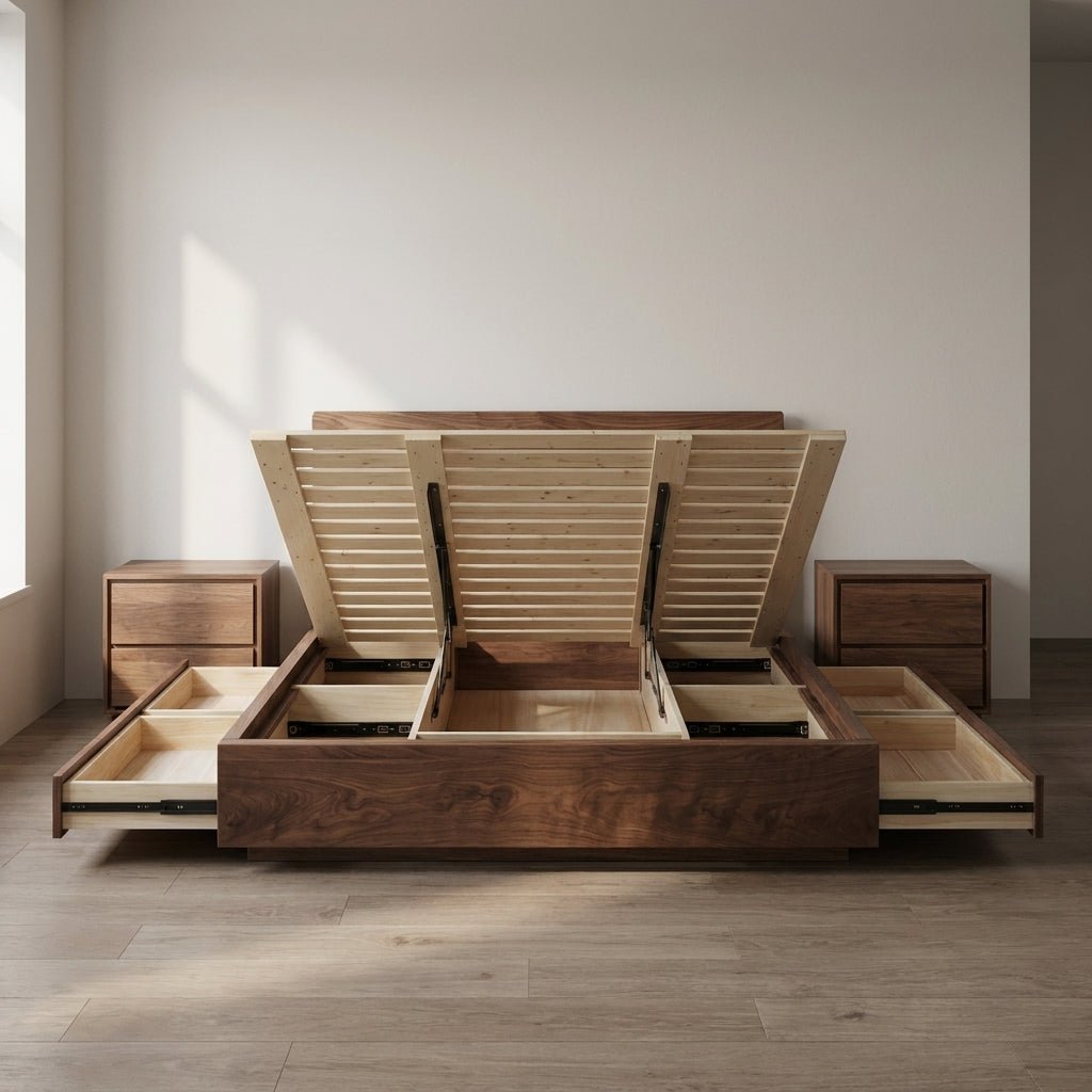 Timberton Storage Bed | Solid wood | Integrated drawers