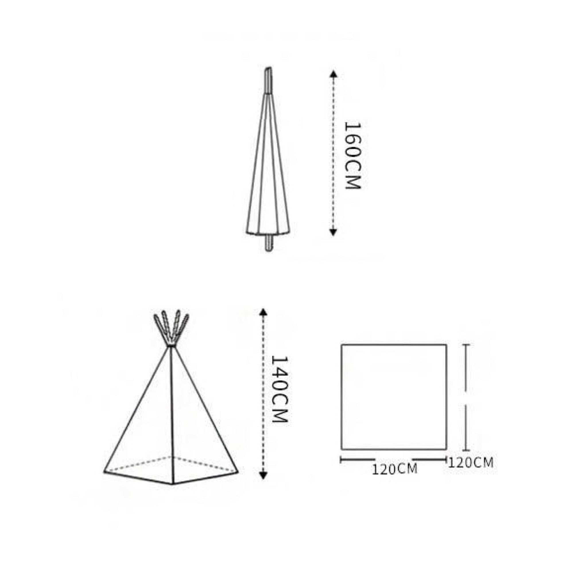 Tipi pour enfants pliable avec lumières | Greenwalnut | Coton - Les Trouvailles de JustineNursery DecorGreen Walnut Inc.