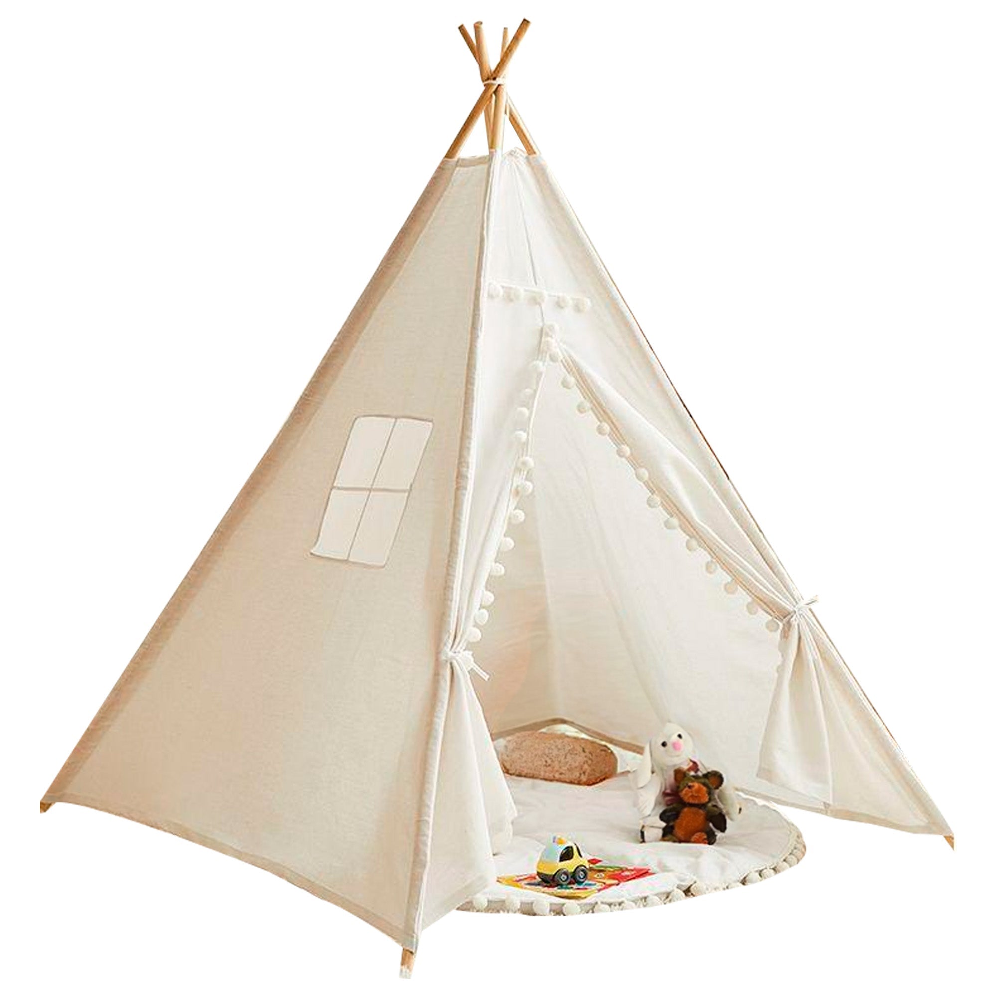 Tipi pour enfants pliable avec lumières | Greenwalnut | Coton - Les Trouvailles de JustineNursery DecorGreen Walnut Inc.