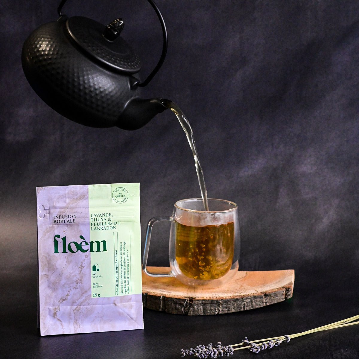 Tisane en sachets Thuya, lavande & thé du Labrador | Fait au Québec | Floèm