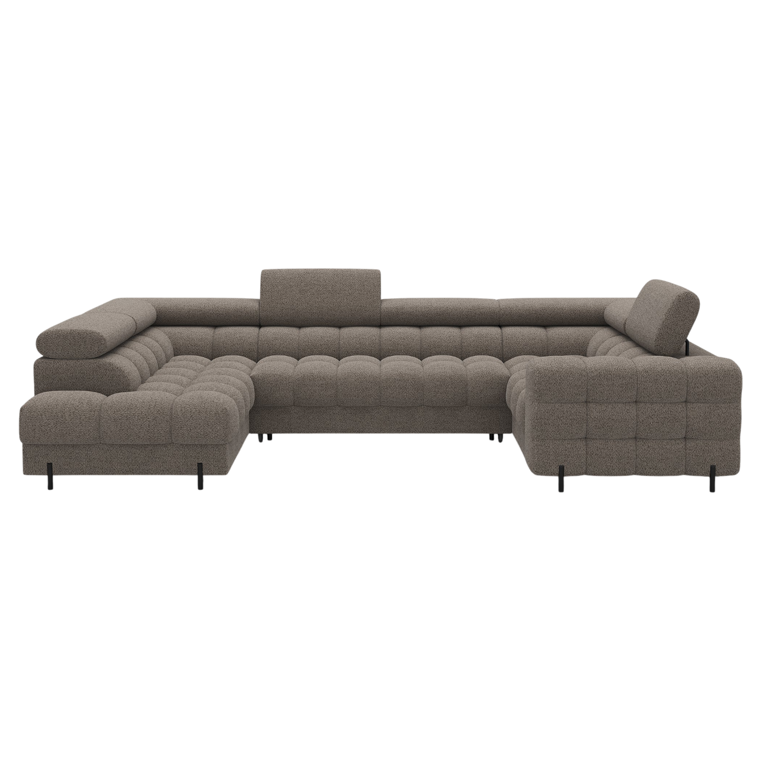 Sectionnel Fectory avec rangement et lit escamotable | Taupe