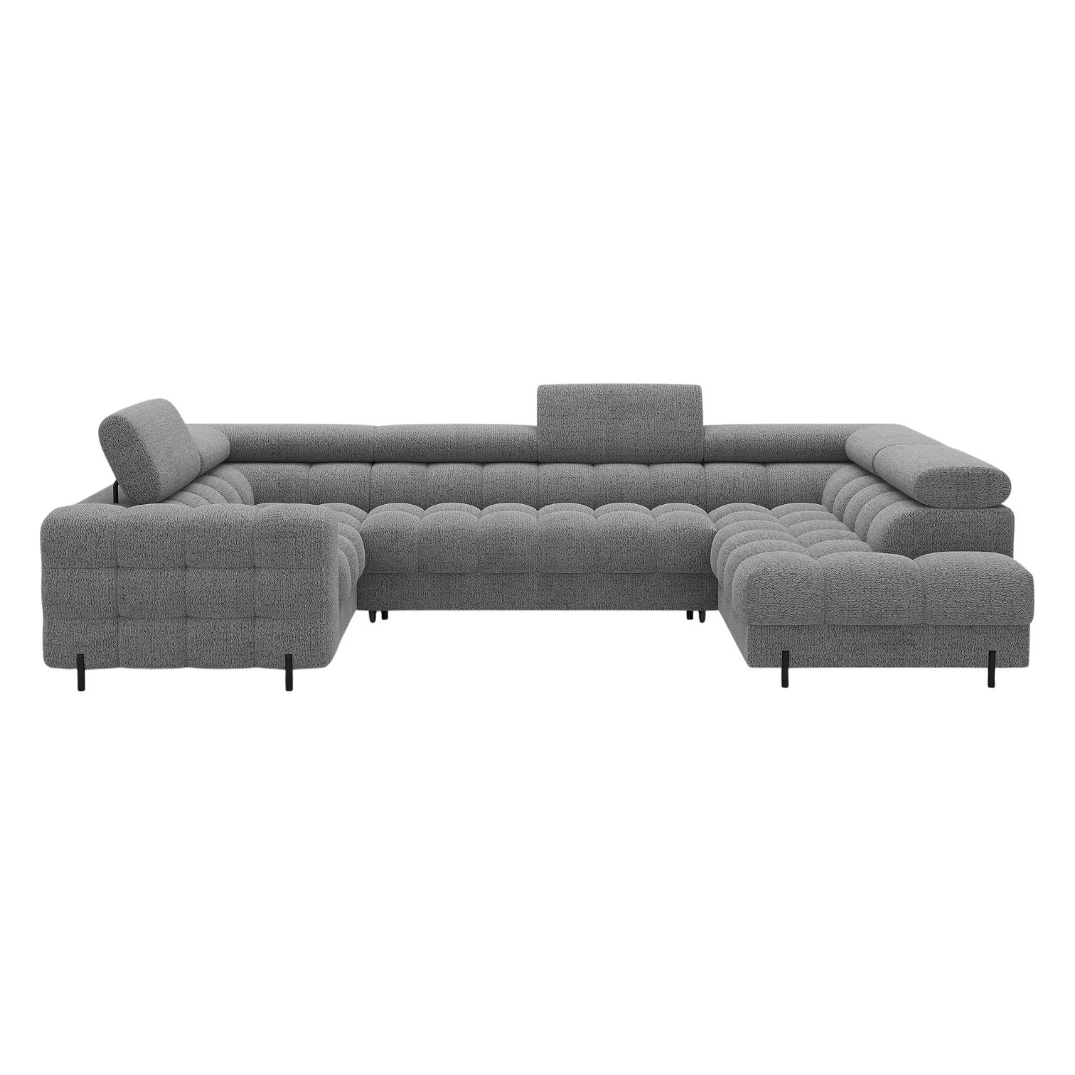 Canapé sectionnel Fectory | Méridienne, rangement & fonction lit | Gris