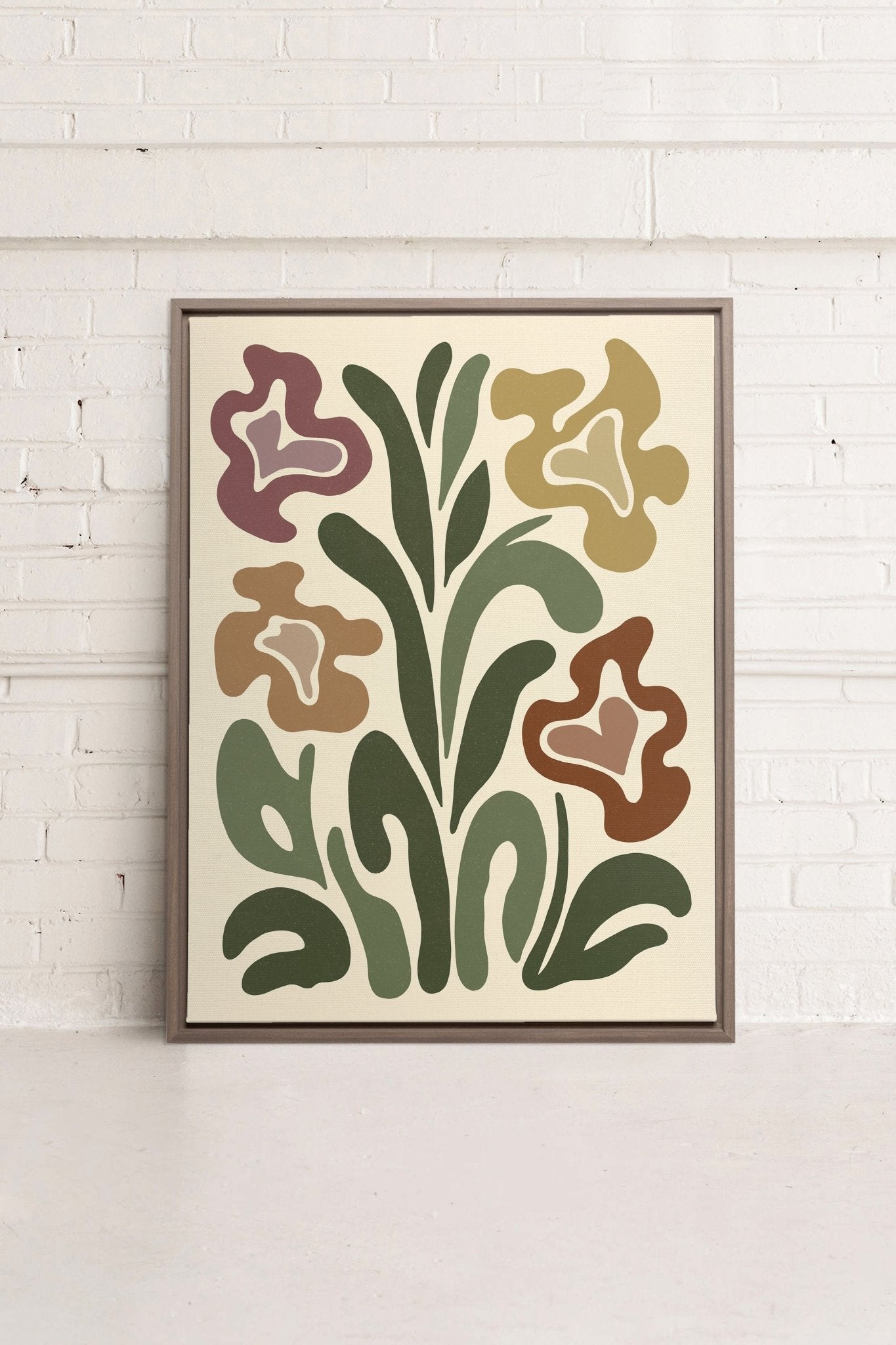 TRIPPY BOTANICALS, Oeuvre sur toile étirée - Les Trouvailles de JustinecanvasOleka Canvas9x12Bois Oak