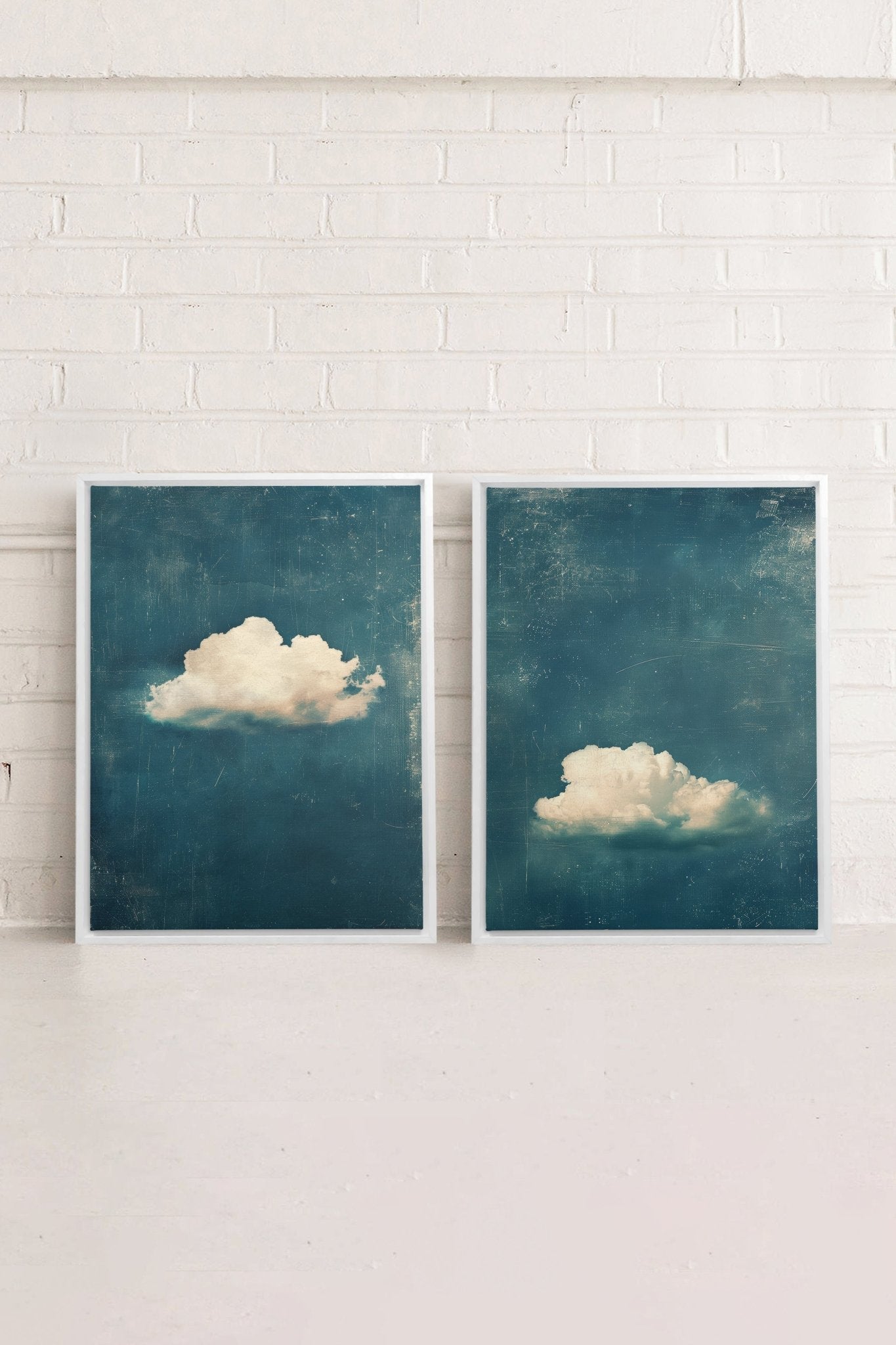 TWILIGHT BLUE SET (2 Oeuvres sur toile étirée) - Les Trouvailles de JustineDuo & TrioOleka Canvas2 toiles 9x12Blanc