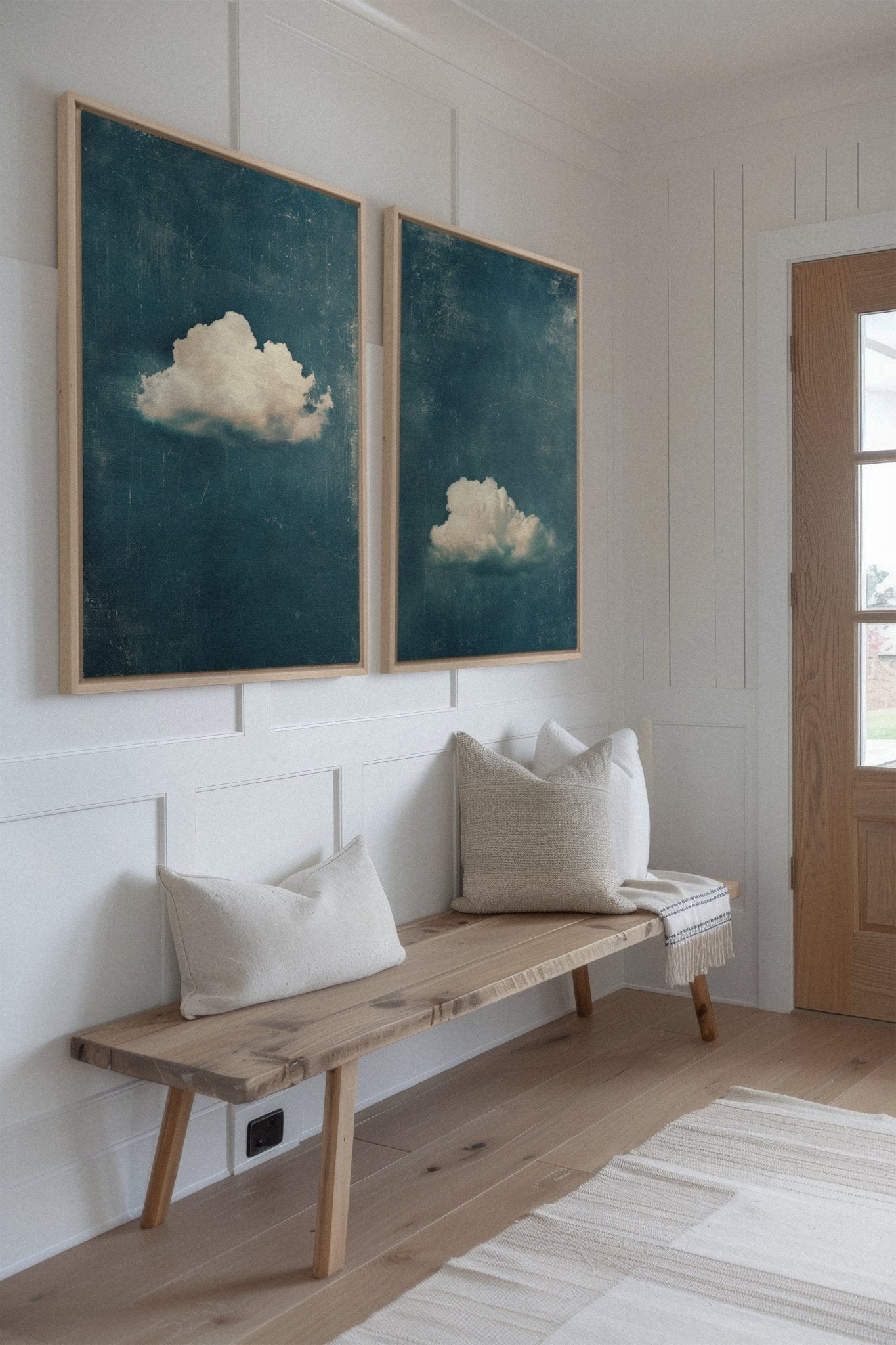 TWILIGHT BLUE SET (2 Oeuvres sur toile étirée) - Les Trouvailles de JustineDuo & TrioOleka Canvas2 toiles 9x12Bois naturel
