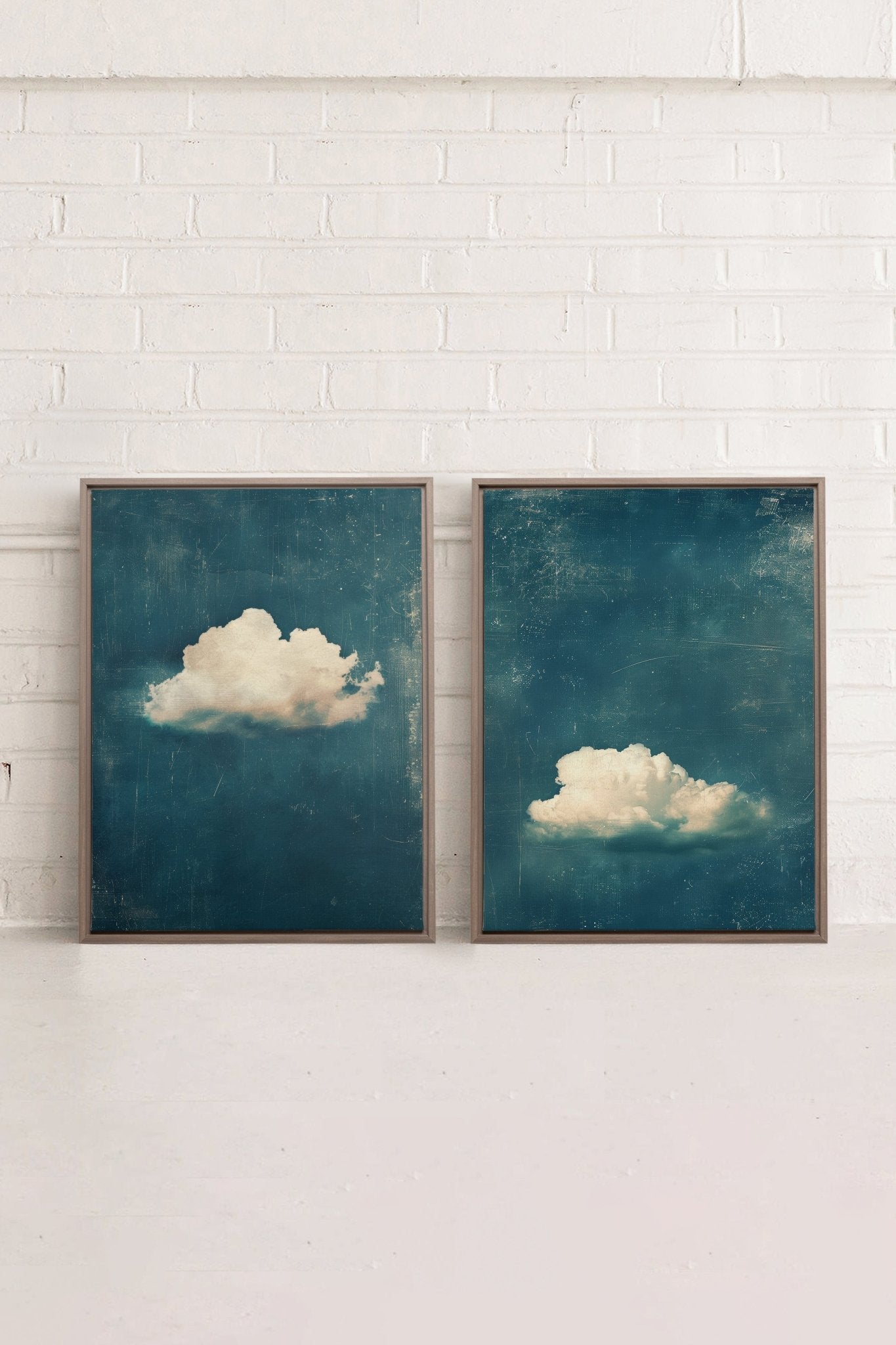 TWILIGHT BLUE SET (2 Oeuvres sur toile étirée) - Les Trouvailles de JustineDuo & TrioOleka Canvas2 toiles 9x12Bois Oak