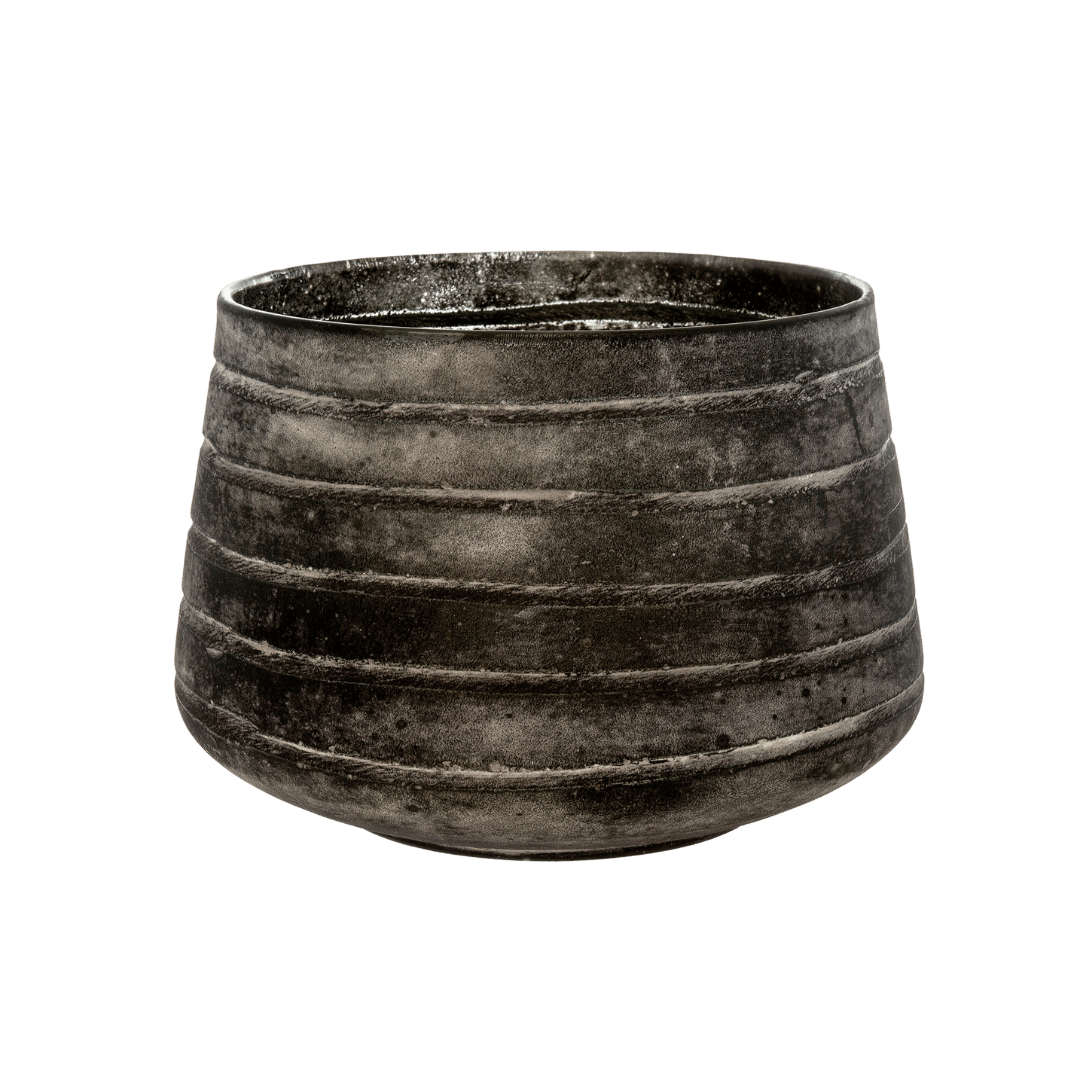 Vase Blackstone en Verre Soufflé | Grand format | Élégance Mat et Détails Gravés - Les Trouvailles de JustineIndaba Home