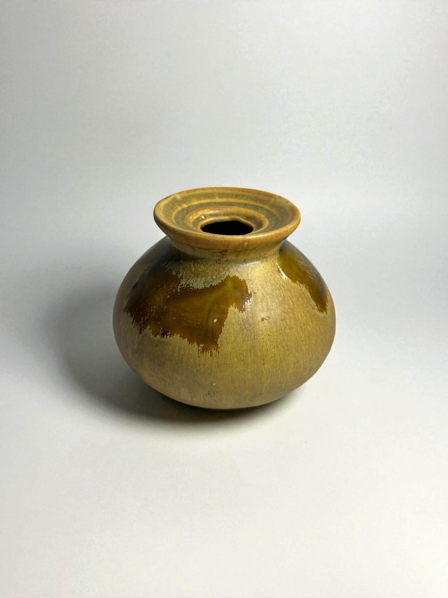 Vase en céramique émaillée | Petit format | Tonalités ocre et brun - Les Trouvailles de JustineLes Trouvailles de Justine