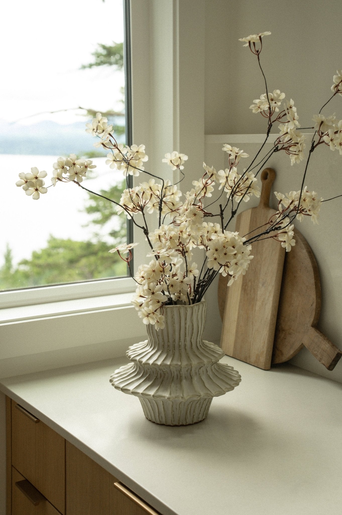 Vase Superposé en Grès Stria | Fait à la Main | Argile Rouge & Finition Réactive | Indaba - Les Trouvailles de JustineIndaba Home