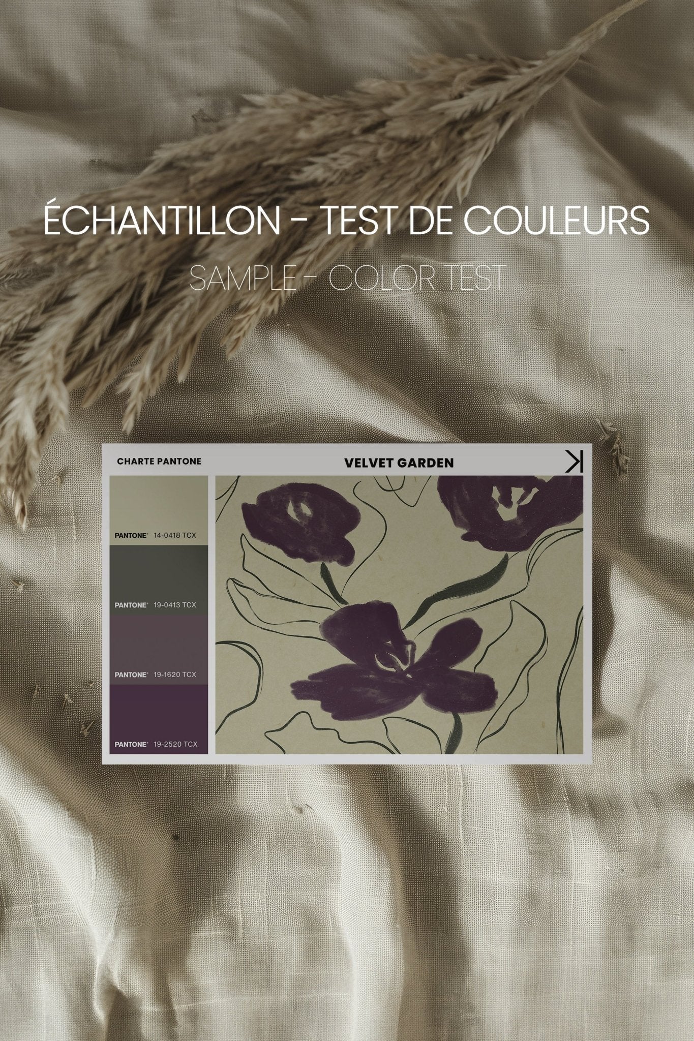 VELVET GARDEN, Oeuvre sur toile étirée - Les Trouvailles de JustinecanvasOleka CanvasÉchantillon - Test de couleursSans Cadre - Monté Galerie