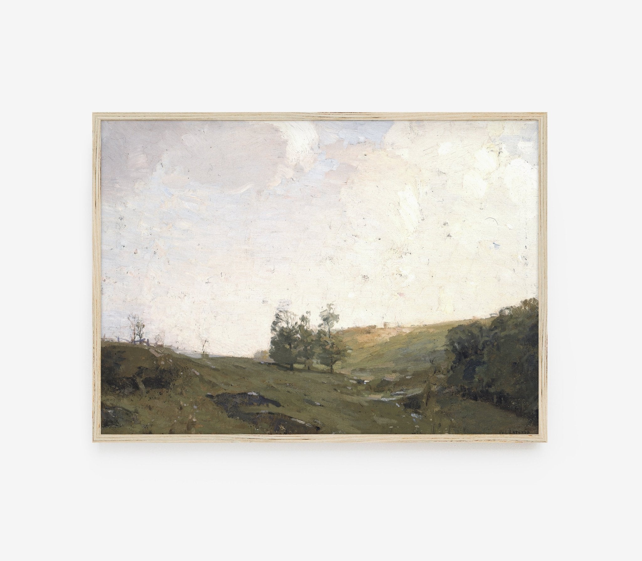 Vintage Country Landscape – Impression Vintage Fine Art sur Papier Coton | L0123 - Les Trouvailles de JustineHome DecorHyggely5"x7"