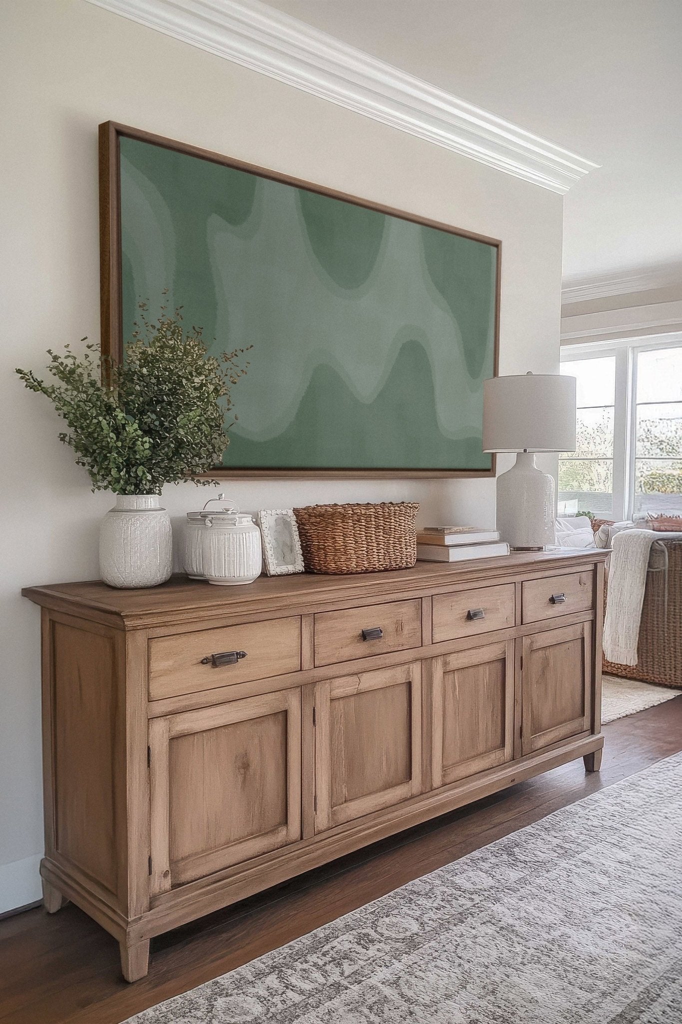 WAVES OF SERENITY, Oeuvre sur toile étirée - Les Trouvailles de JustinecanvasOleka Canvas32x16 (Lit Simple)Bois Oak