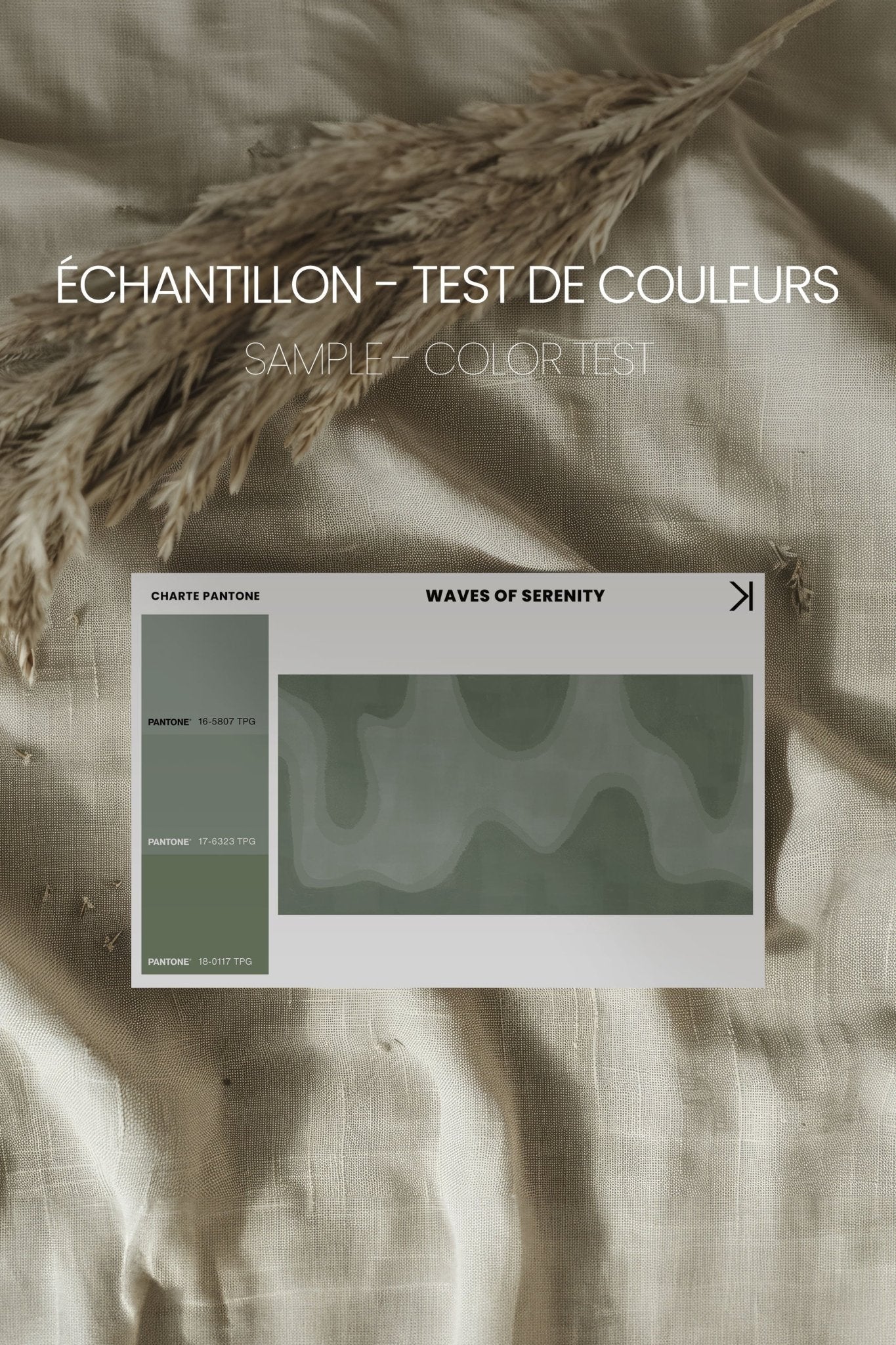 WAVES OF SERENITY, Oeuvre sur toile étirée - Les Trouvailles de JustinecanvasOleka CanvasÉchantillon - Test de couleursSans Cadre - Monté Galerie