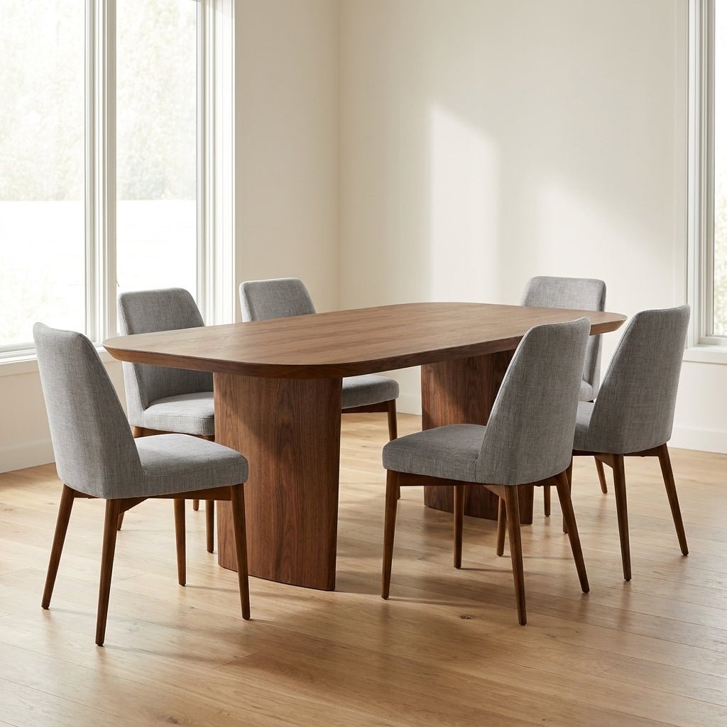 Ensemble de salle à manger Wilder | Fini noyer | Table et 4 ou 6 chaises Sienna
