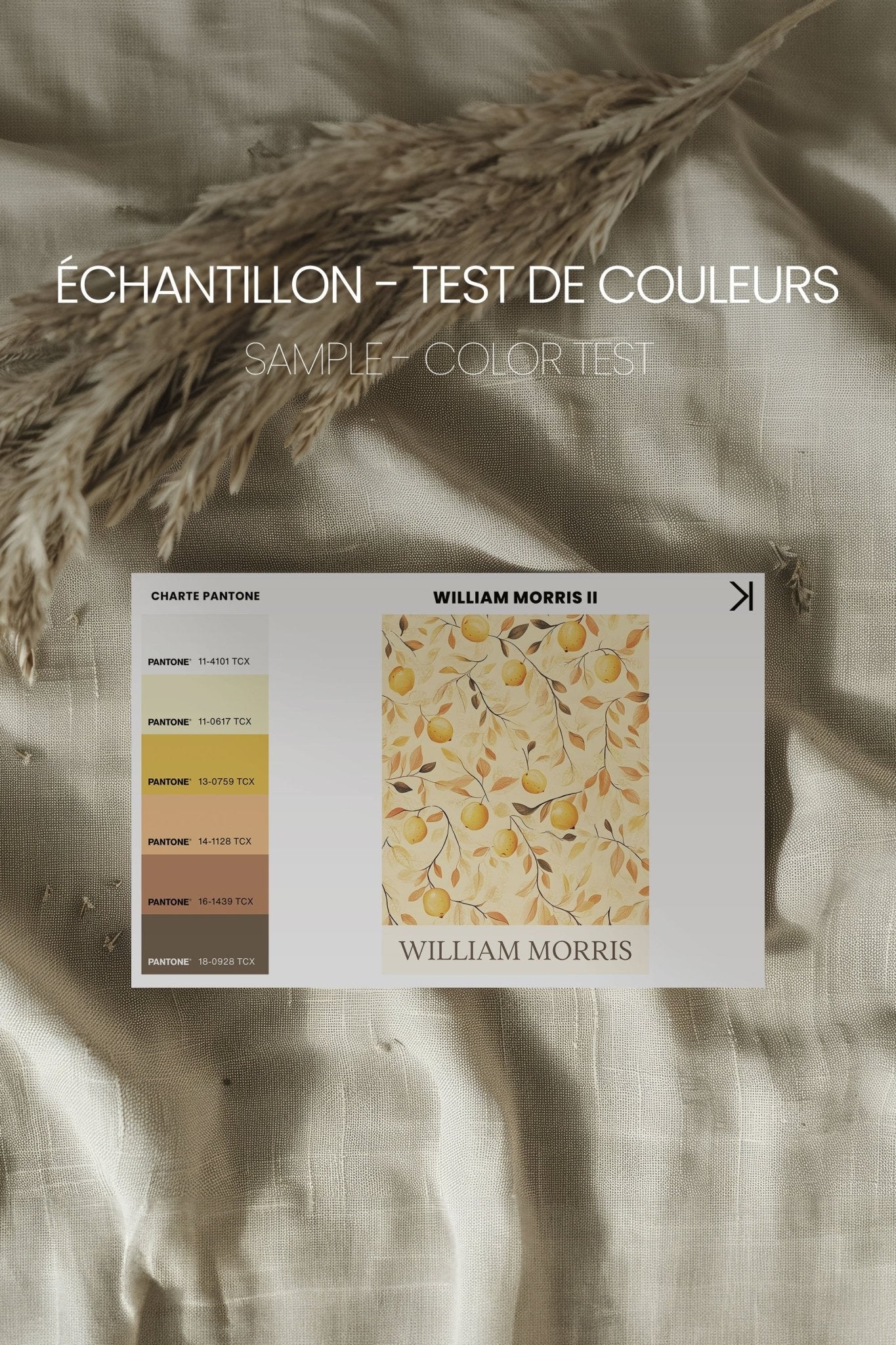 WILLIAM MORRIS II, Oeuvre sur toile étirée - Les Trouvailles de JustinecanvasOleka CanvasÉchantillon - Test de couleursSans Cadre - Monté Galerie