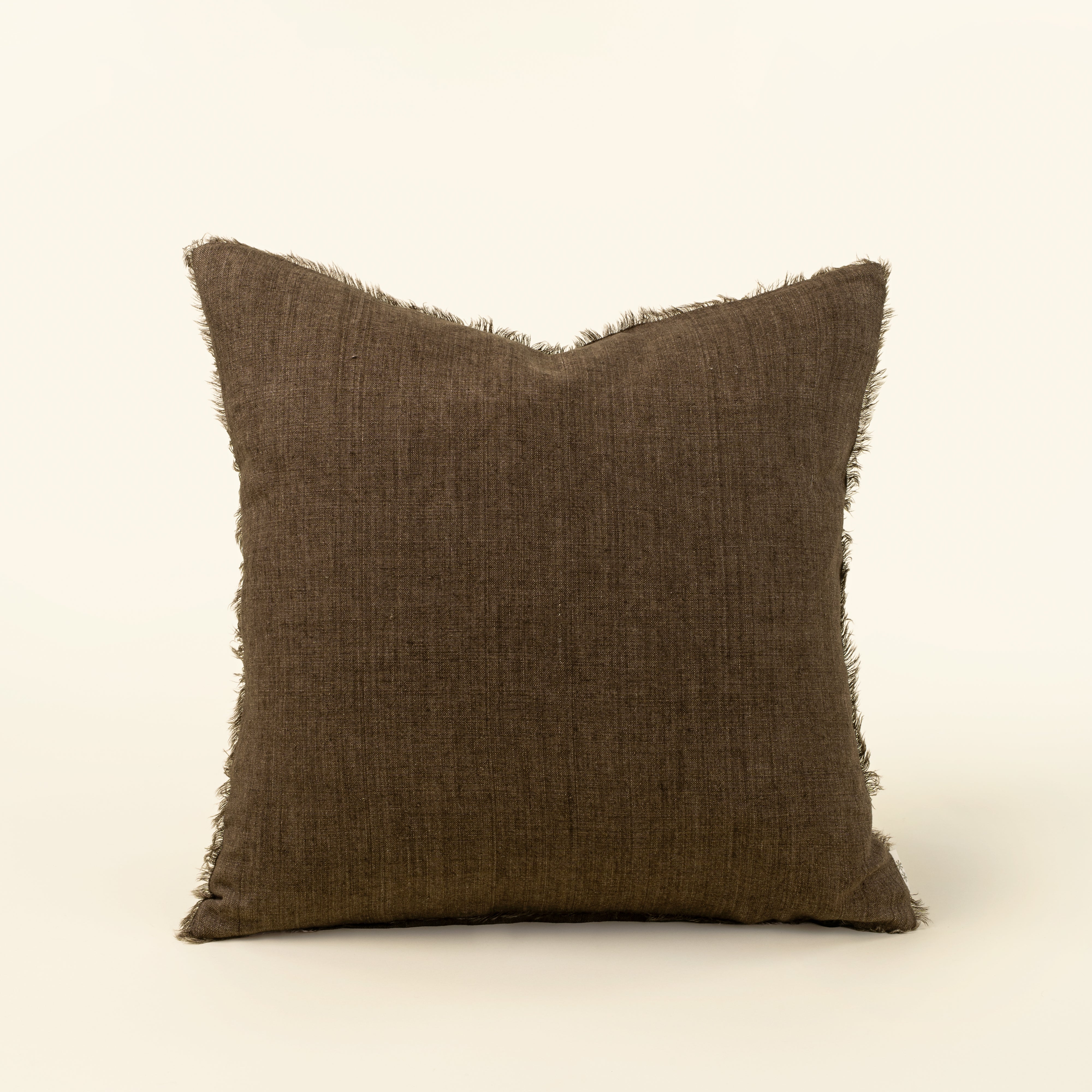 Coussin décoratif en lin Lina mocha 20x20