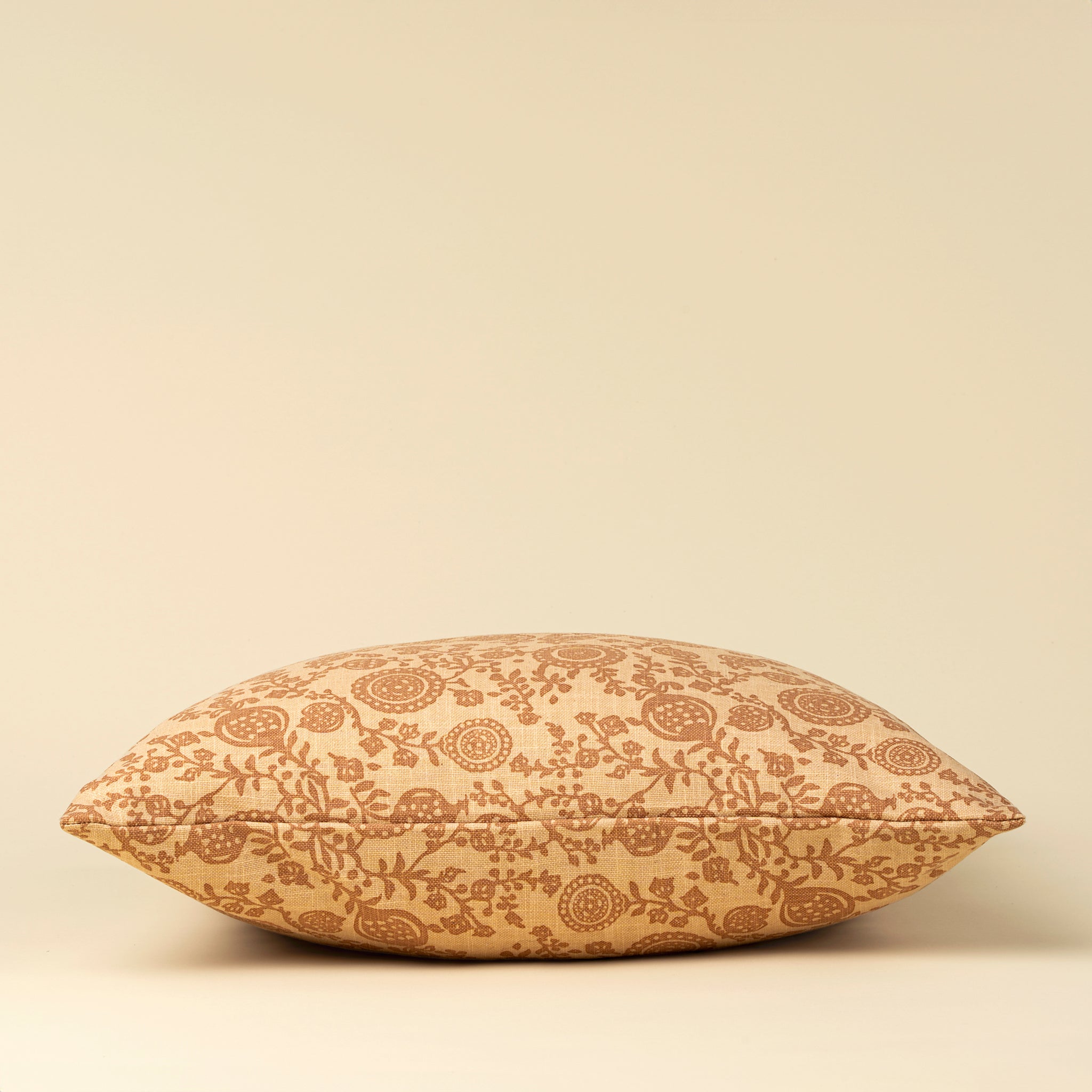 Pomegranate Terracotta Cushion 20 x 20 | Hand Printed Cotton Cover | Indaba