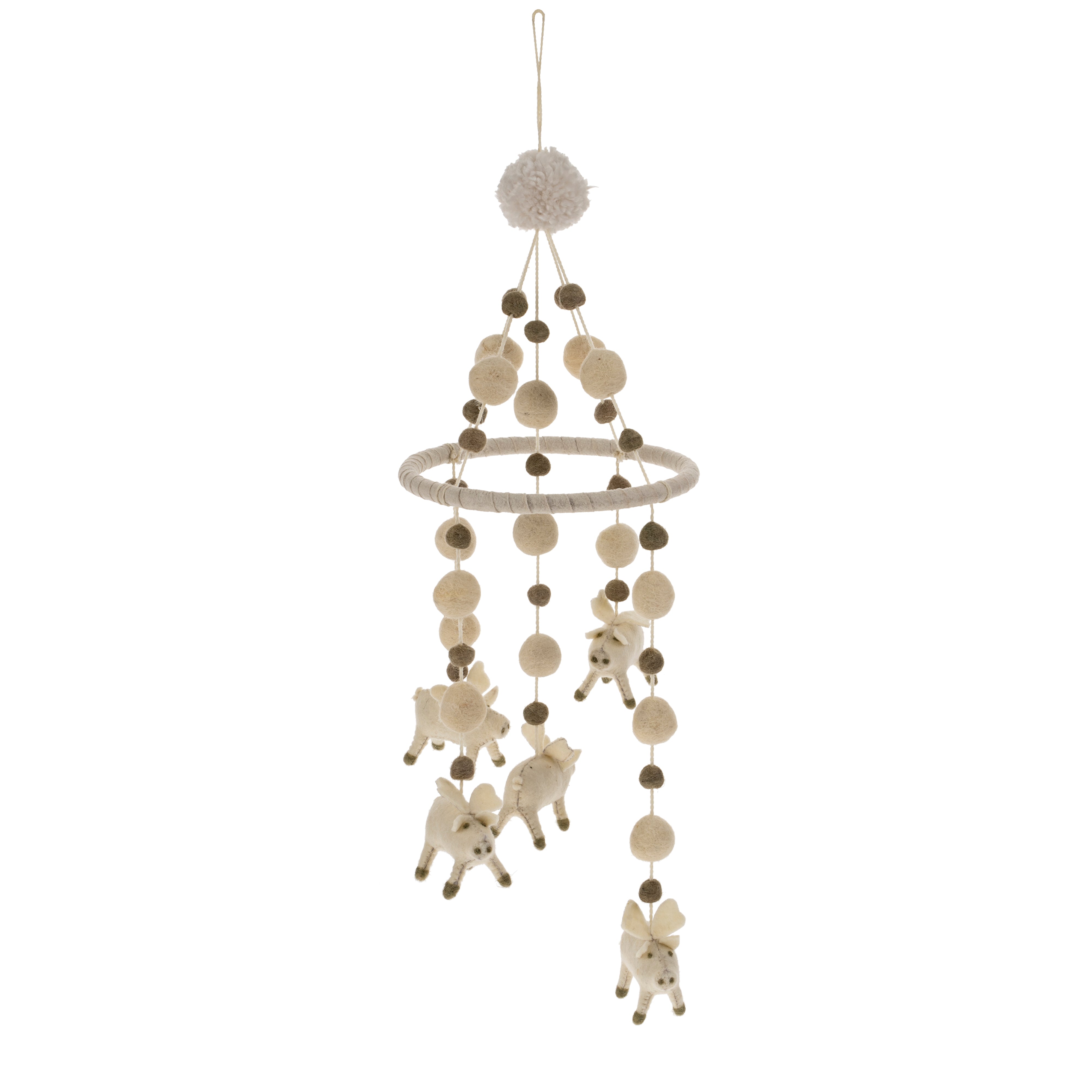 Mobile Cochons Volants en Feutre | Charme Fantaisiste pour Chambre de Bébé