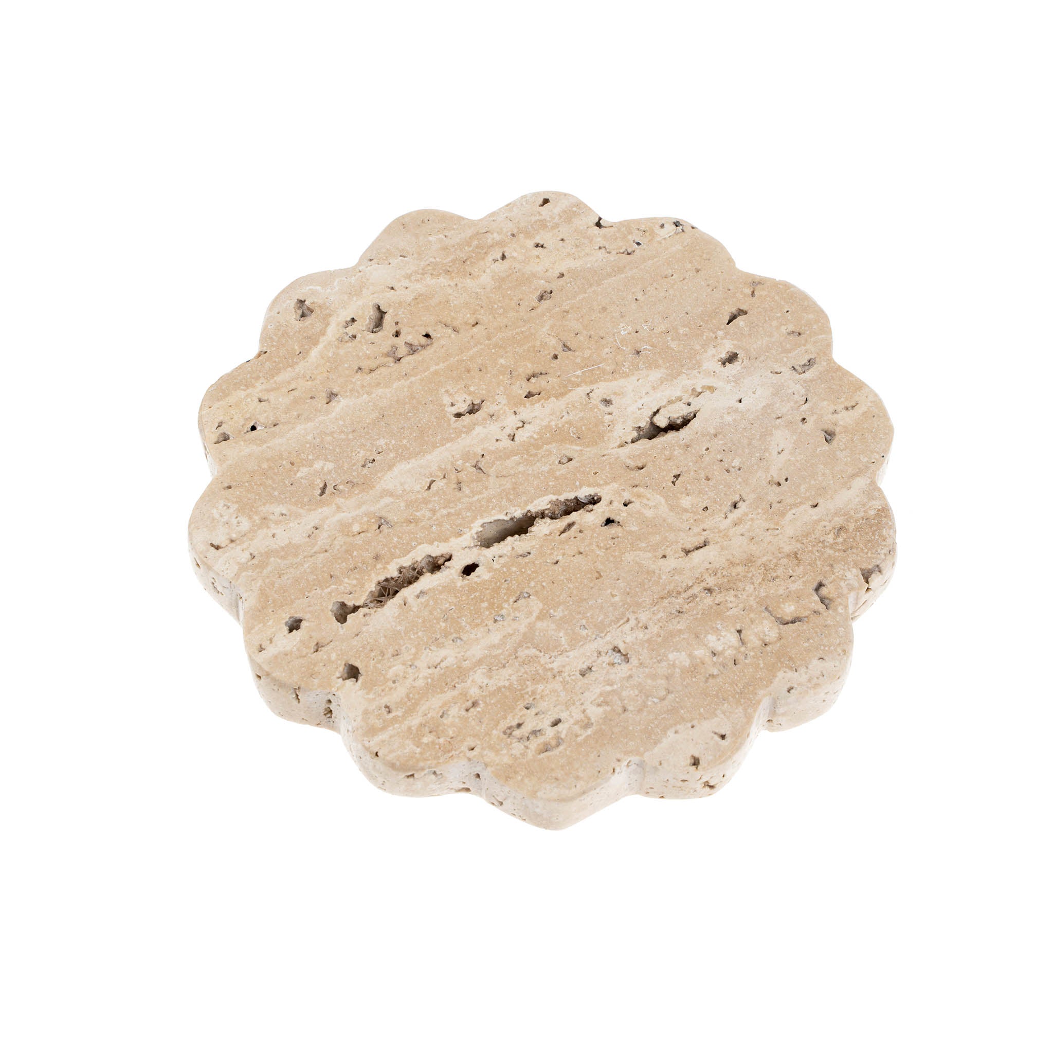 Plateau Scallop en Travertin | Petit Format