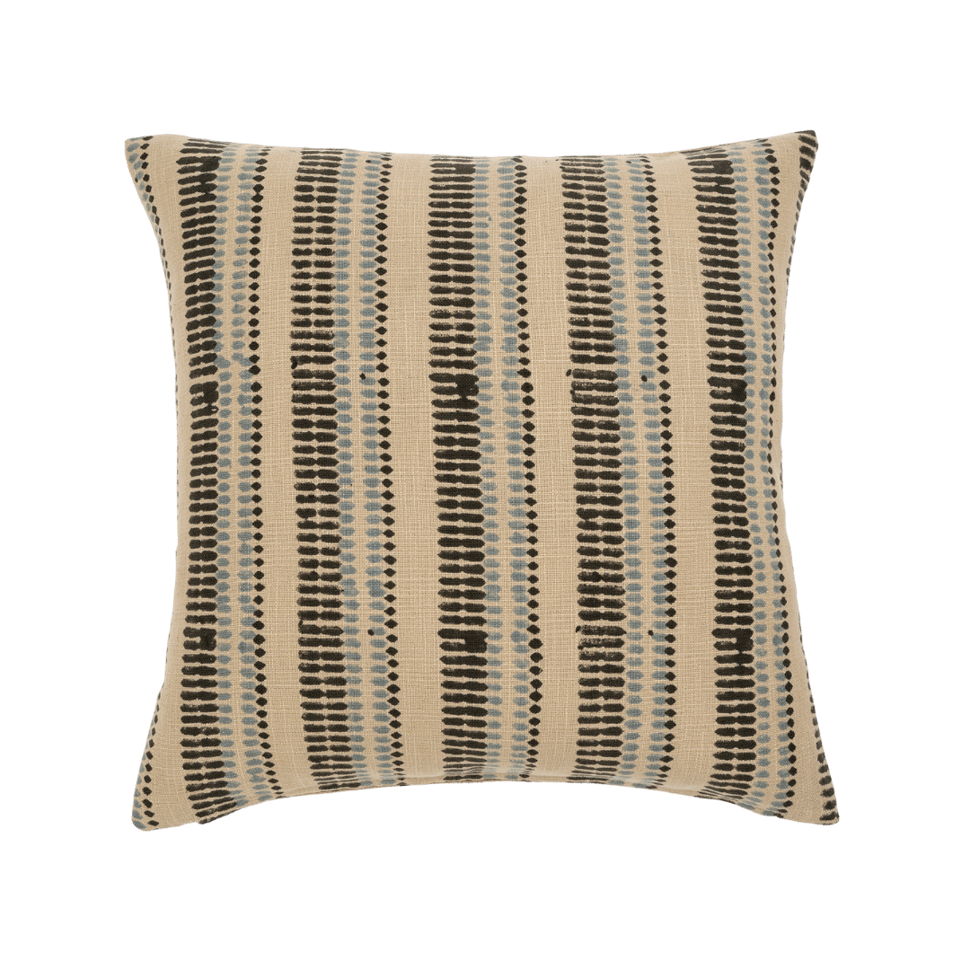 Coussin Ishita à motifs bloc | 50 x 50 cm | Fait à la main | Coton biologique