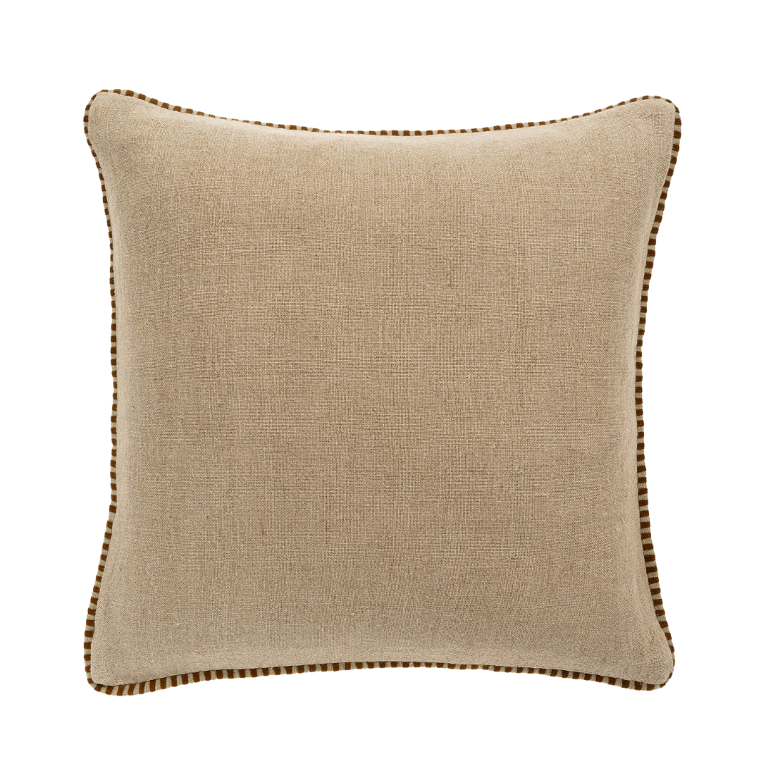 Coussin en lin Honfleur avec passepoil brodé | Sienne