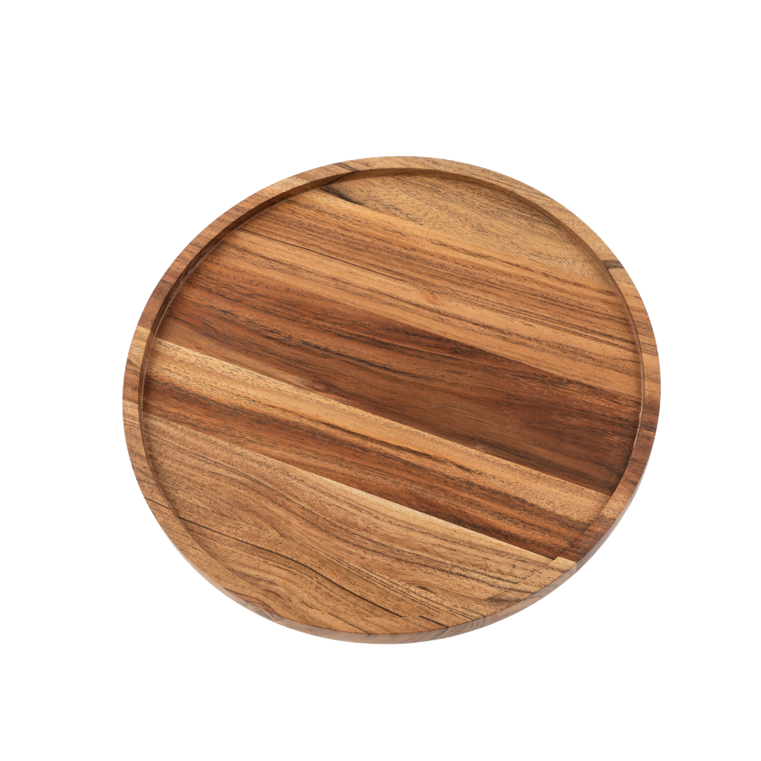 Plateau Rond Heritage en Bois d’Acacia | 30 x 30 cm | Finition Naturelle