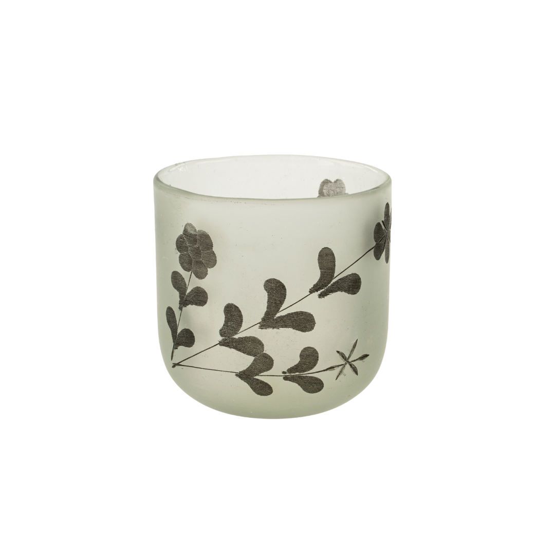 Vase Gravé Rosalie Grand | Élégance Botanique en Verre Soufflé à la Main