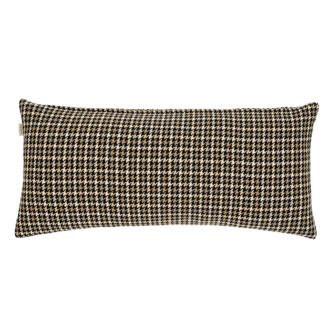 Coussin à Motif Pied-de-Poule | 35x80 cm | Brun