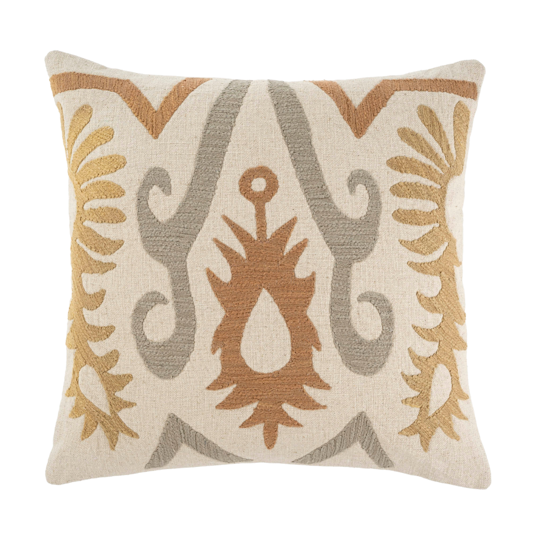 Coussin Bora Bora en Lin | 50 x 50 cm | Motifs Suzani Indiens