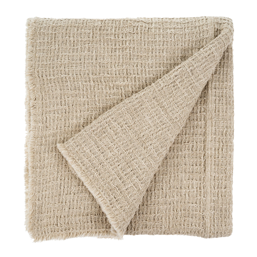 Couverture de Lit Texturée Nid d’Abeille | Coton Mélangé | Façonnée à la Main