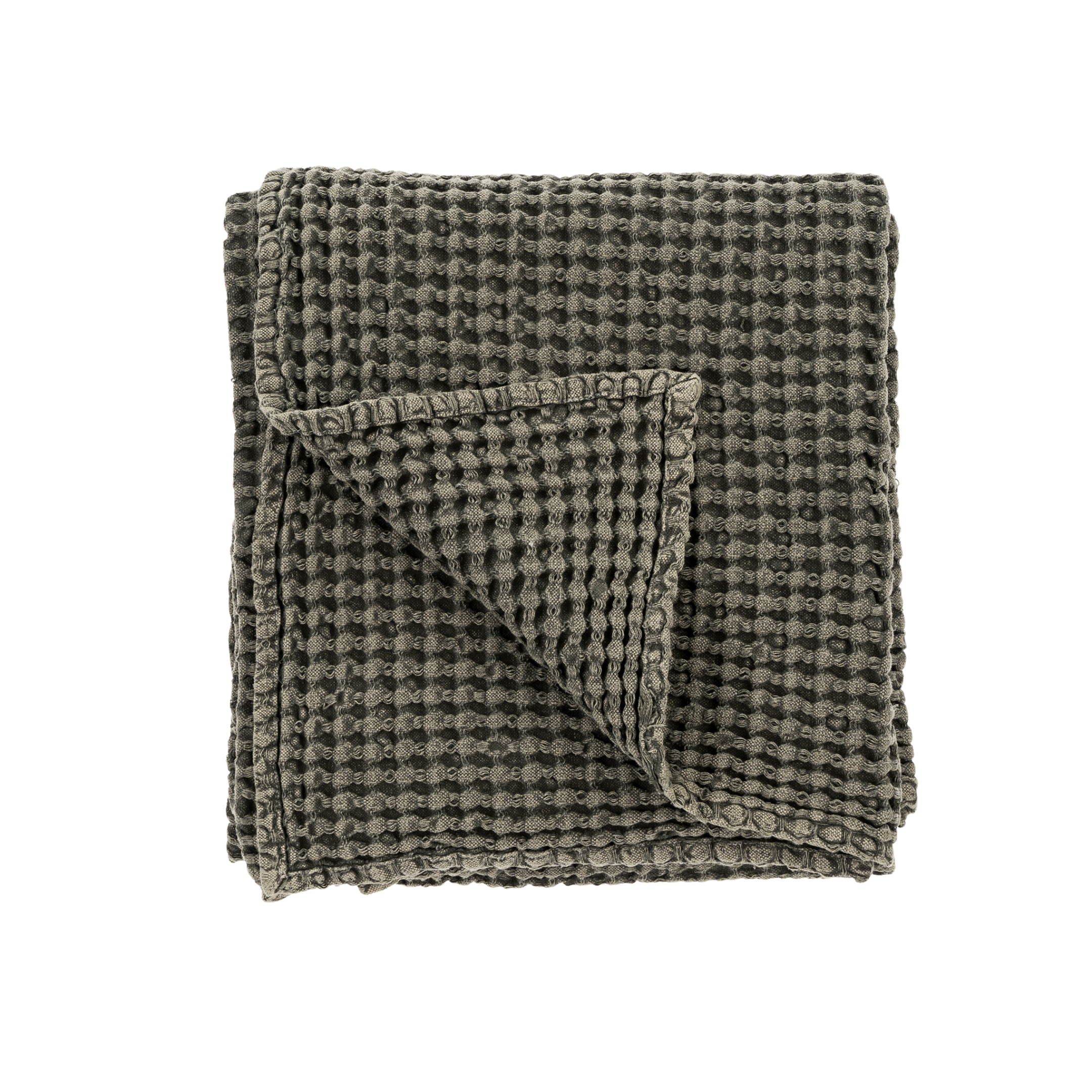 Plaid Waffle Lavé | 150 x 127 cm | Charbon
