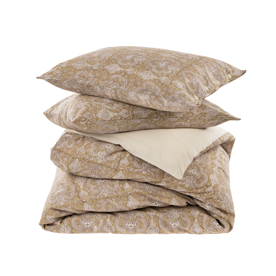 Ensemble de Housse de Couette Astrid Imprimé à la Main | Format Queen