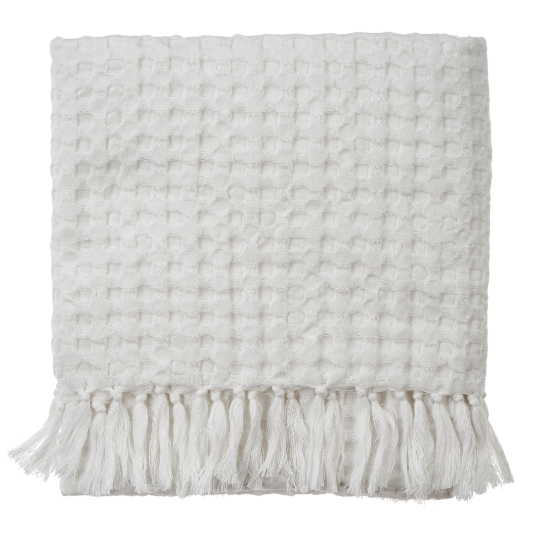 Serviette de Bain en Coton Nid d’Abeille Blanche | Douceur & Élégance Naturelle