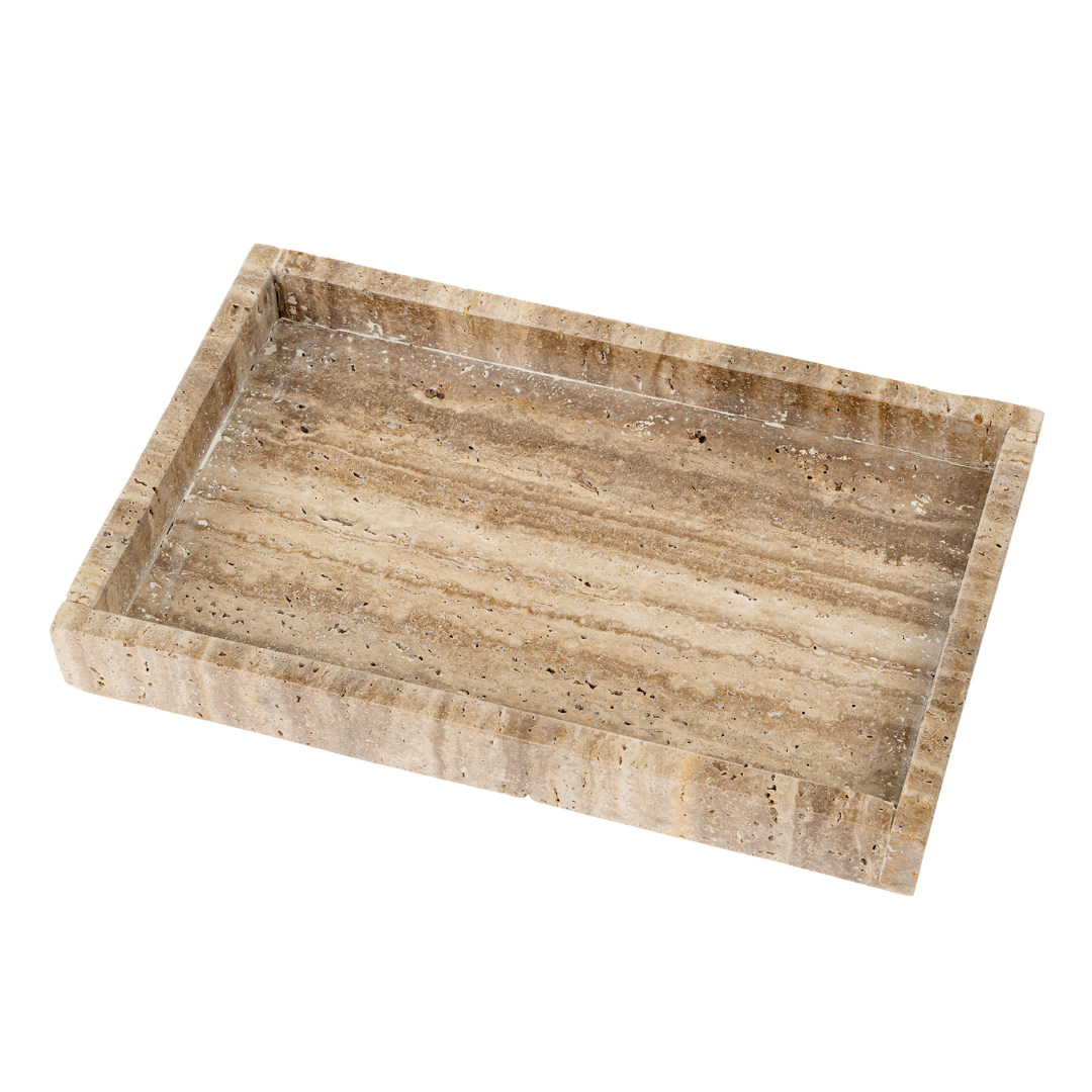 Plateau Rectangulaire en Travertin | Grand Format