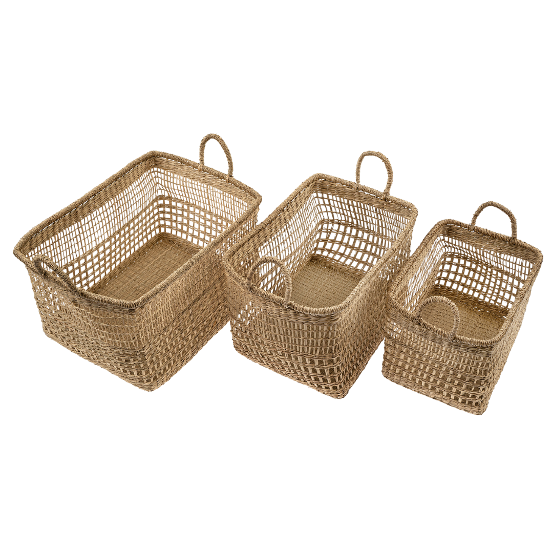 Paniers Cayman | Ensemble de 3 | En jonc de mer tressé à la main