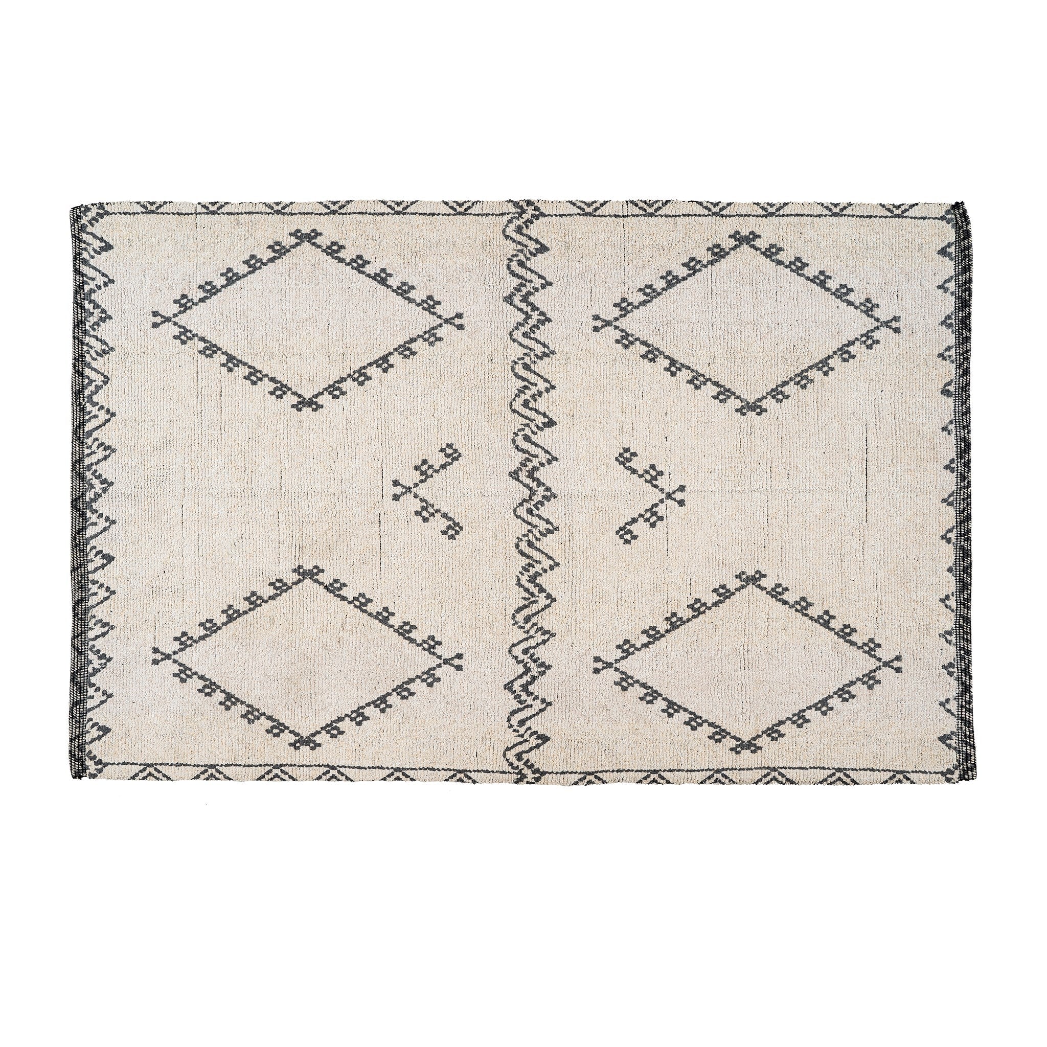 Tapis Mirabel en Coton | 120x180 cm | Palette de charbon & de taupe