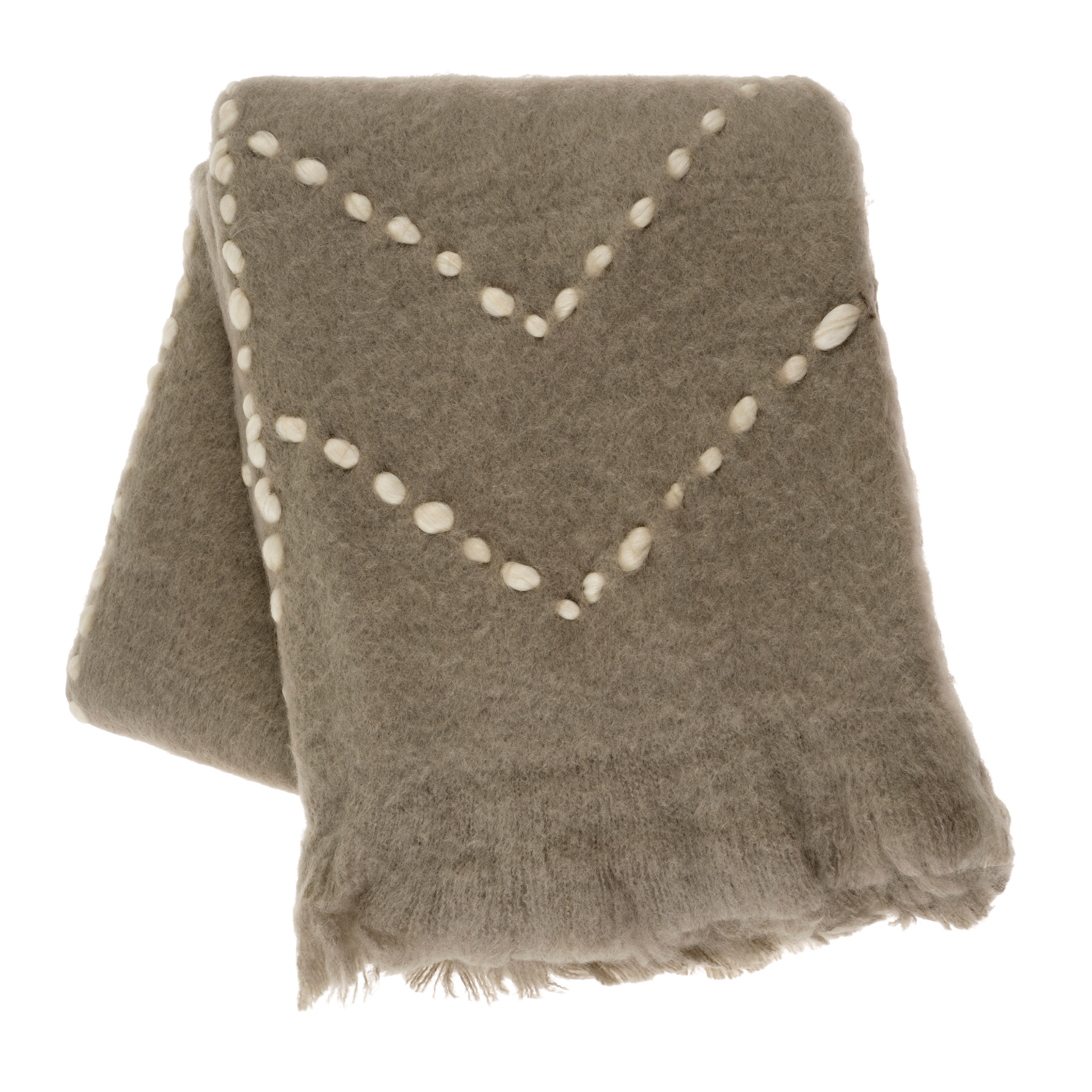 Jeté Kristiansand en Laine Mélangée | Façonné à la Main | Ton Neutre