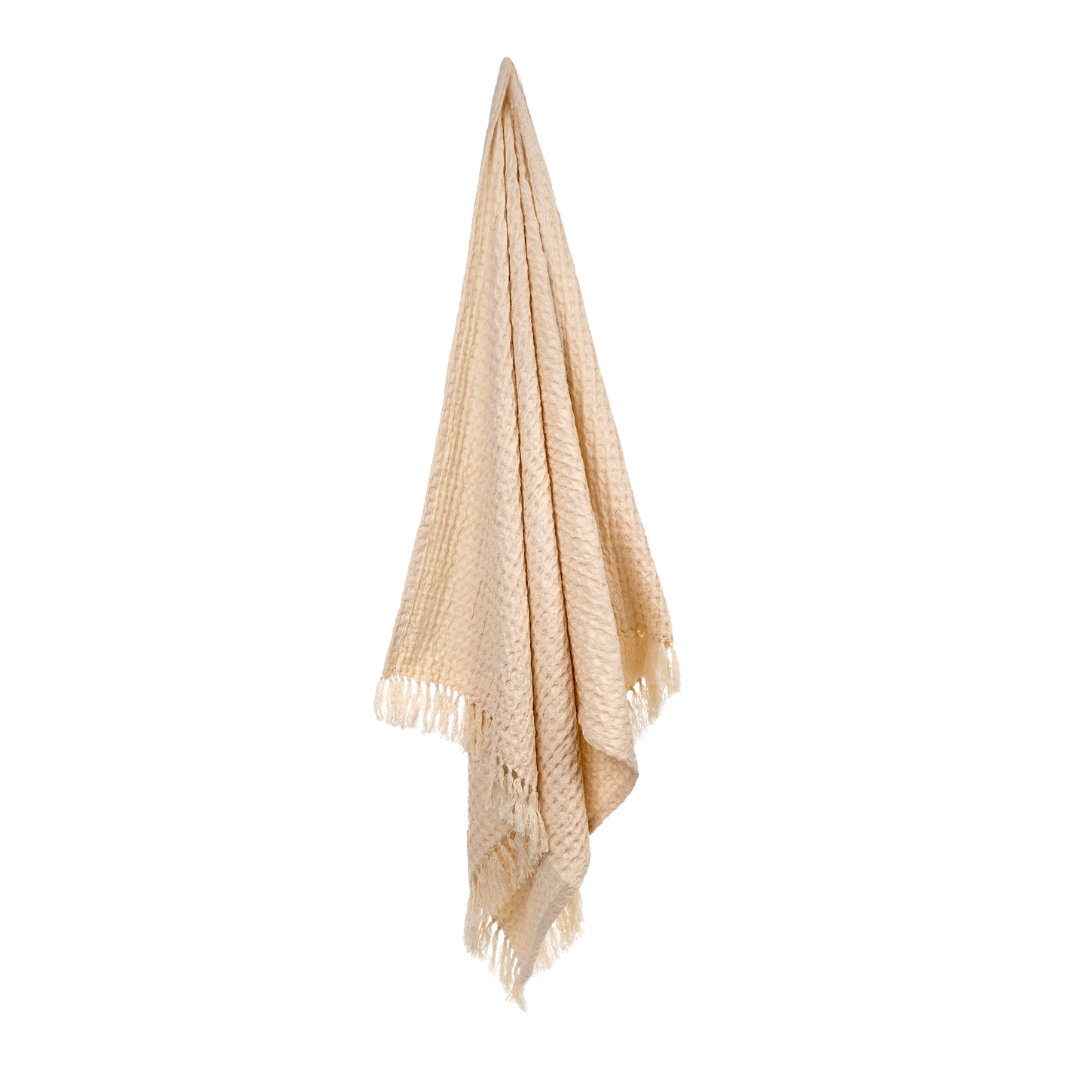 Serviette de Bain Gaufrée Naturelle | Coton Absorbant de Qualité