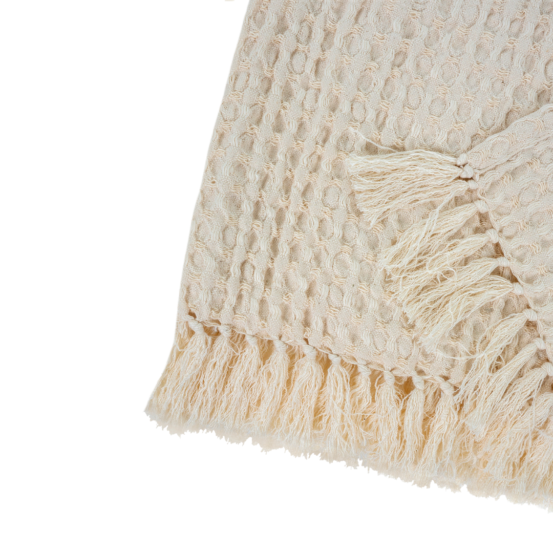 Serviette de Bain Gaufrée Naturelle | Coton Absorbant de Qualité