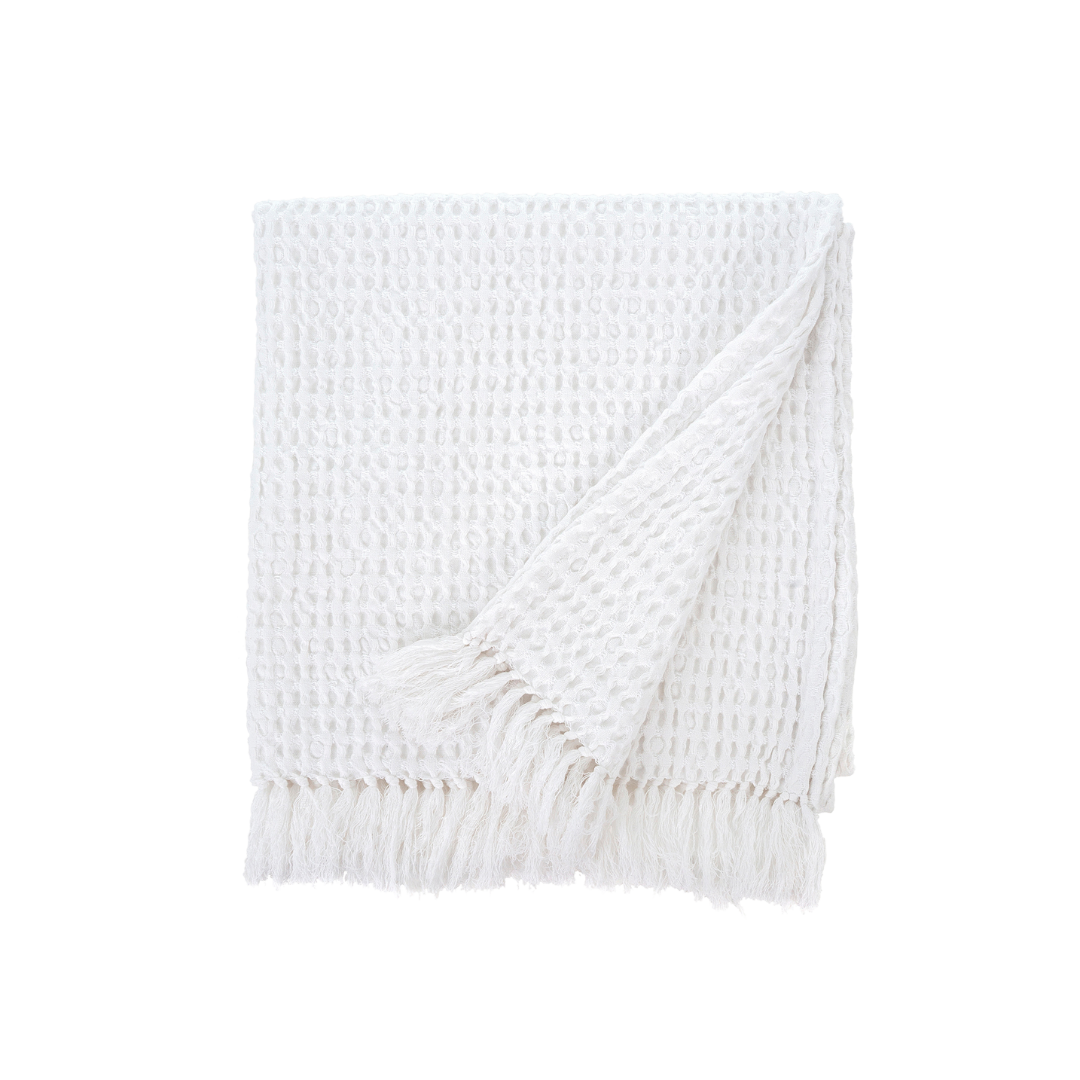 Serviette de bain gaufrée | Blanche | Coton doux et absorbant