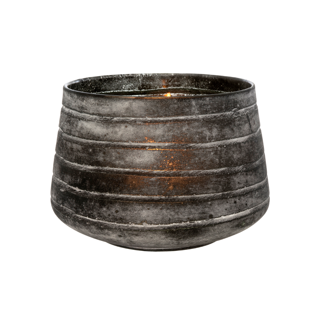 Vase Blackstone en Verre Soufflé | Grand format | Élégance Mat et Détails Gravés