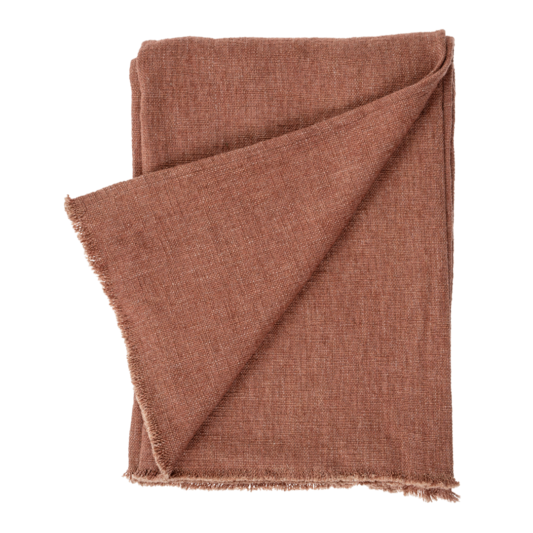 Couvre-pied de lit Selena en Lin | Brique